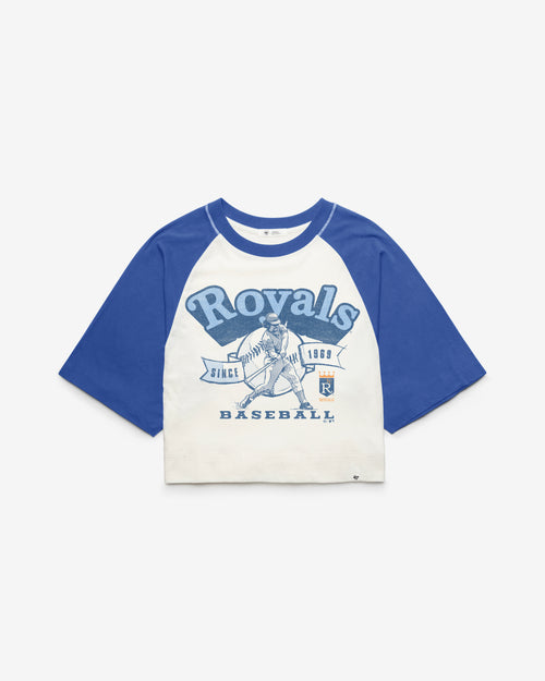 KANSAS CITY ROYALS COOPERSTOWN INFIELD SHIFT '47 RAGLAN CROP TEE WOMENS
