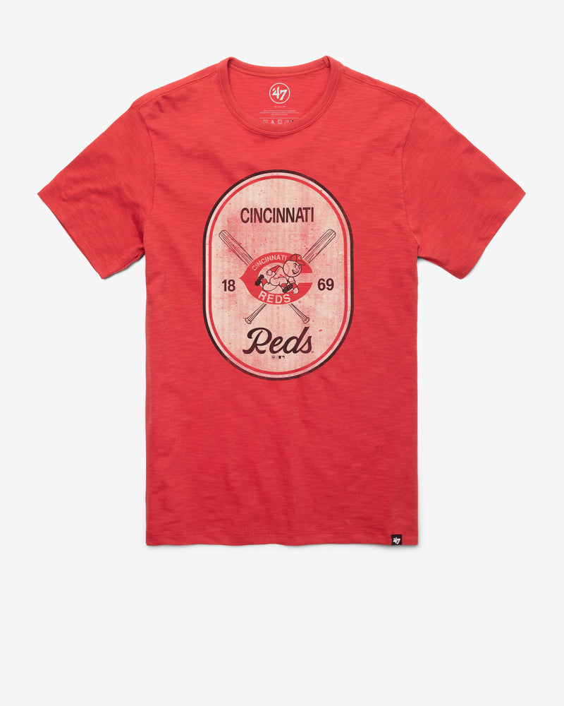 CINCINNATI REDS COOPERSTOWN CROSS PATCH '47 SCRUM TEE