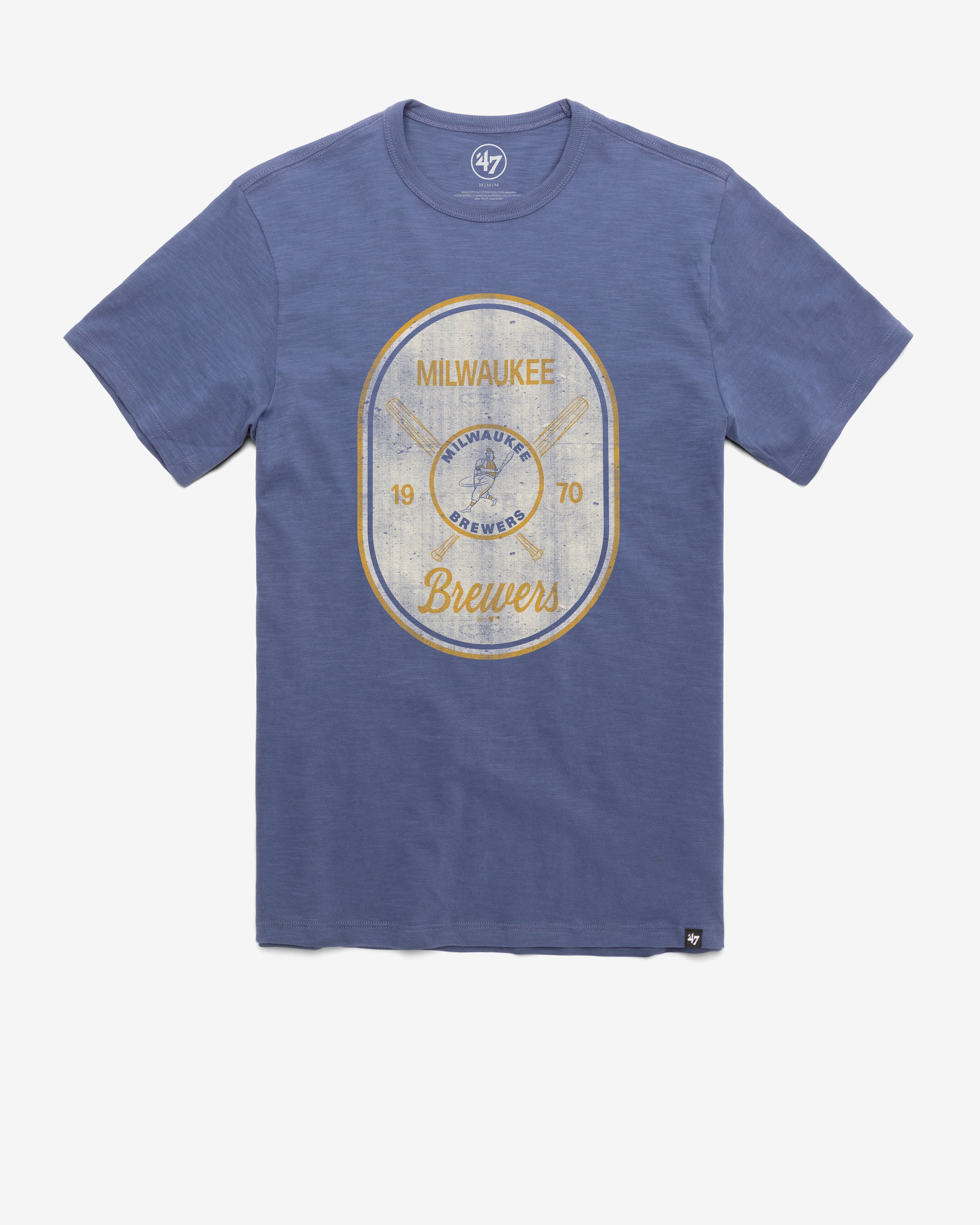 MILWAUKEE BREWERS COOPERSTOWN CROSS PATCH '47 SCRUM TEE
