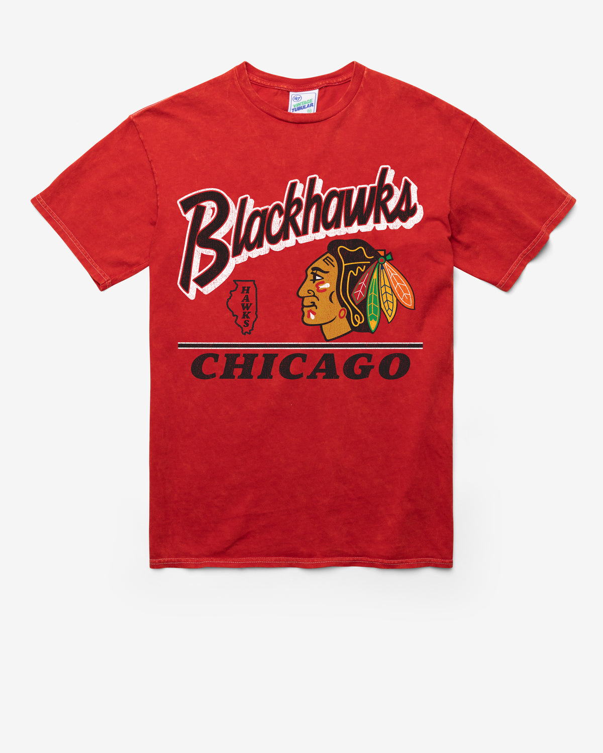 CHICAGO BLACKHAWKS FLY BY VINTAGE '47 TUBULAR TEE