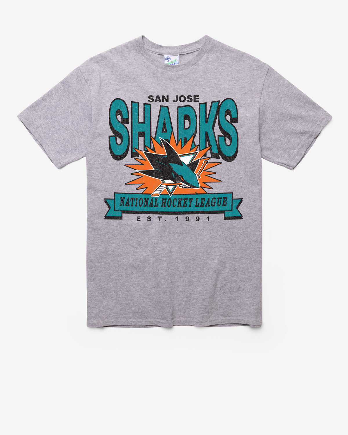SAN JOSE SHARKS TWELVE SIX VINTAGE '47 TUBULAR TEE