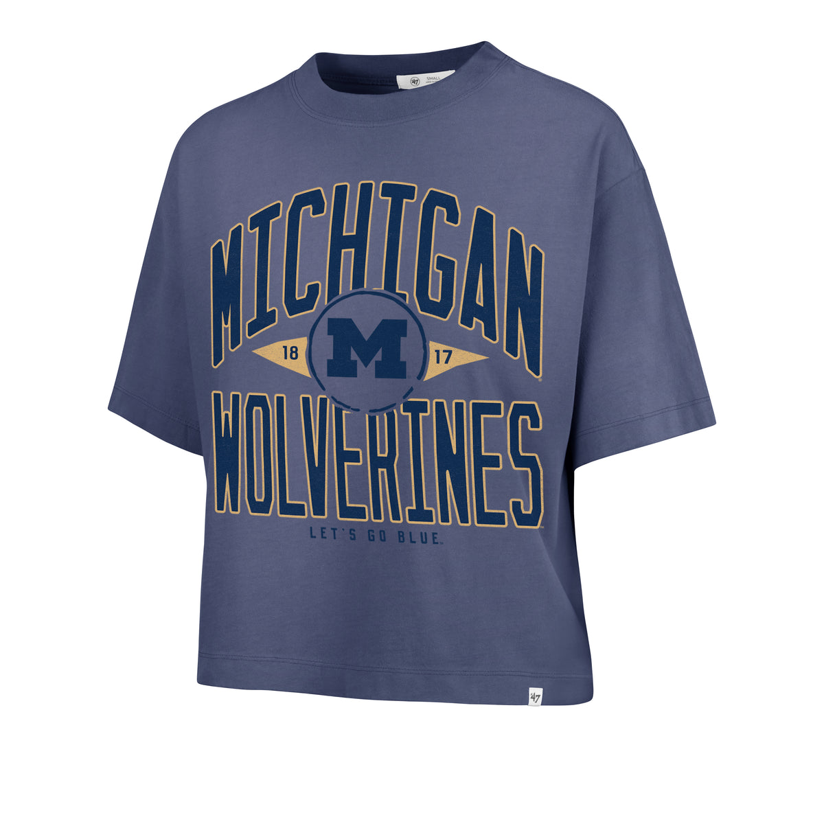 MICHIGAN WOLVERINES WINDTHROW '47 RAVINE CROP TEE WOMENS