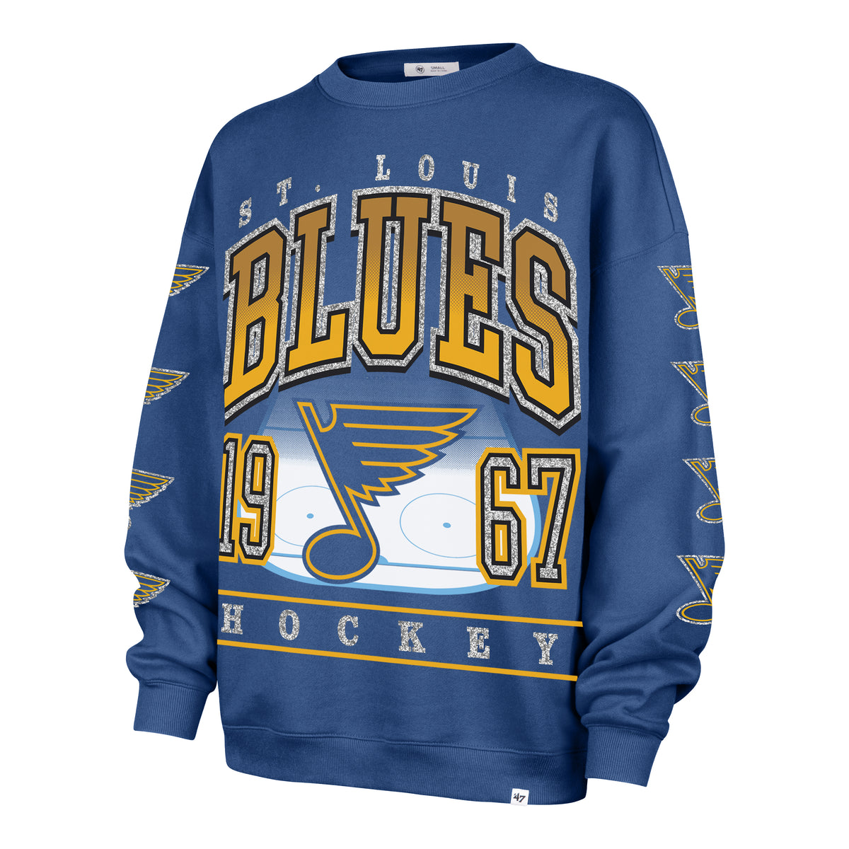 ST LOUIS BLUES GO BIG '47 OVERSIZED CREW WOMENS