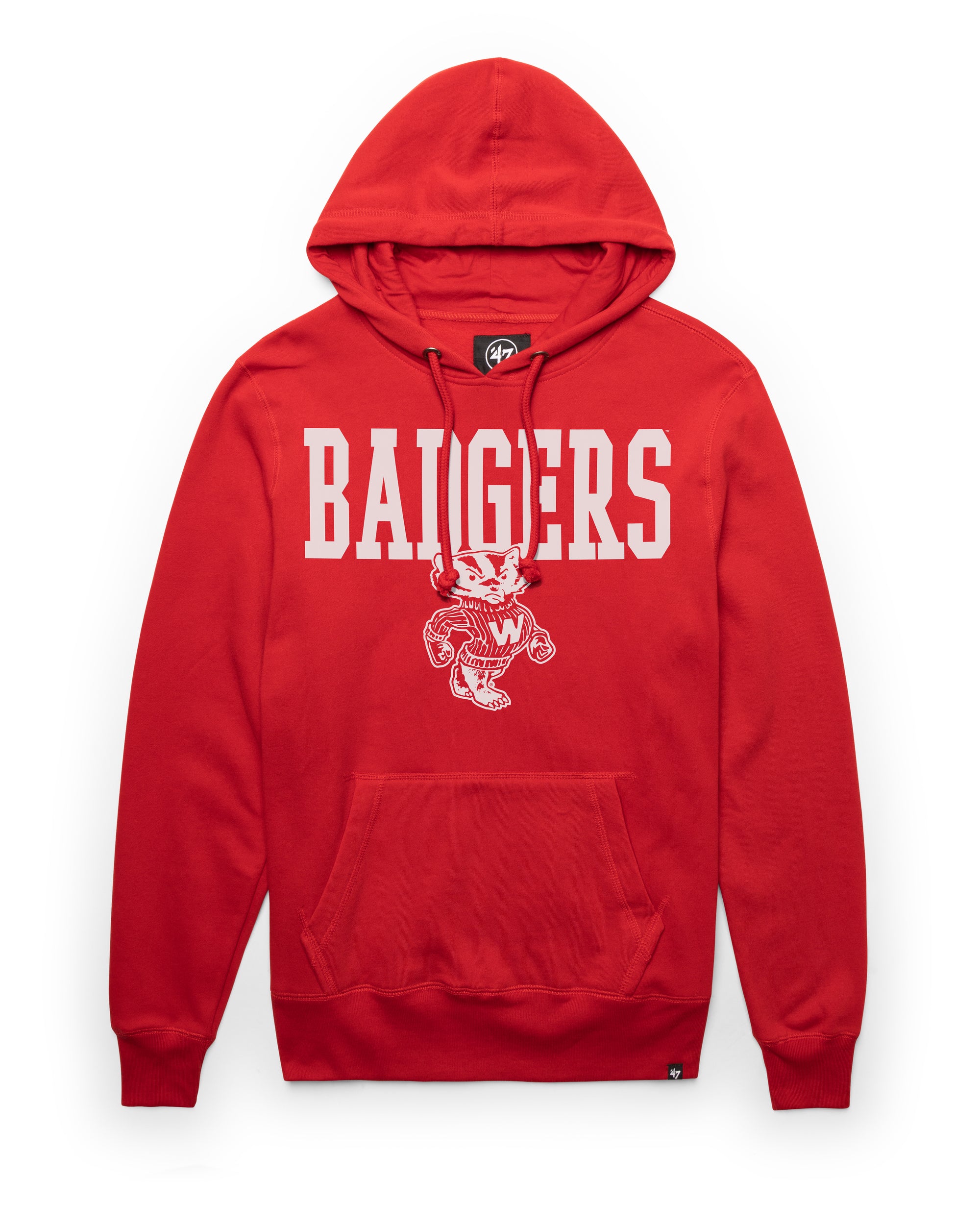 WISCONSIN BADGERS VINTAGE STRAIGHT BLOCK '47 HEADLINE HOOD