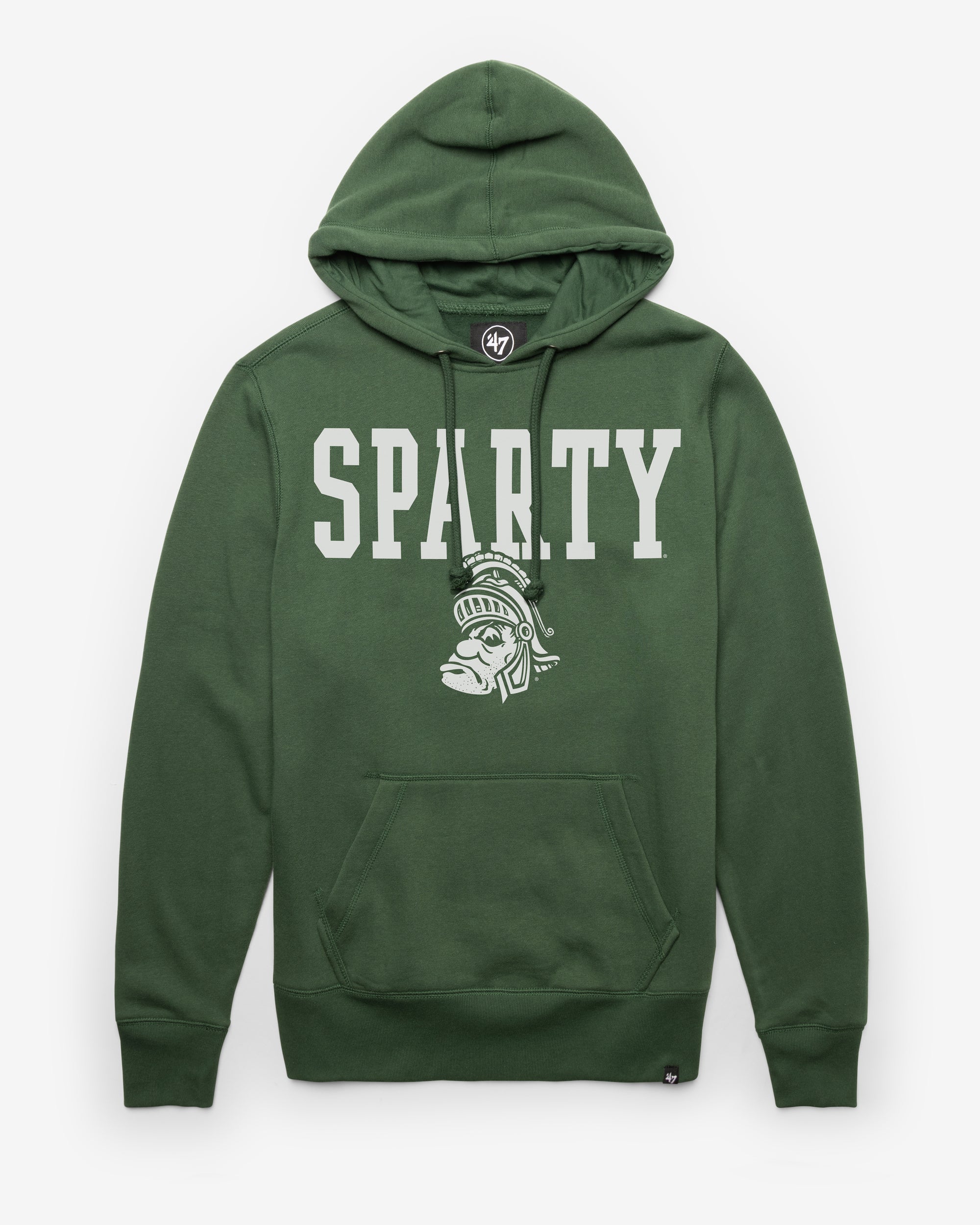 MICHIGAN STATE SPARTANS VINTAGE STRAIGHT BLOCK '47 HEADLINE HOOD