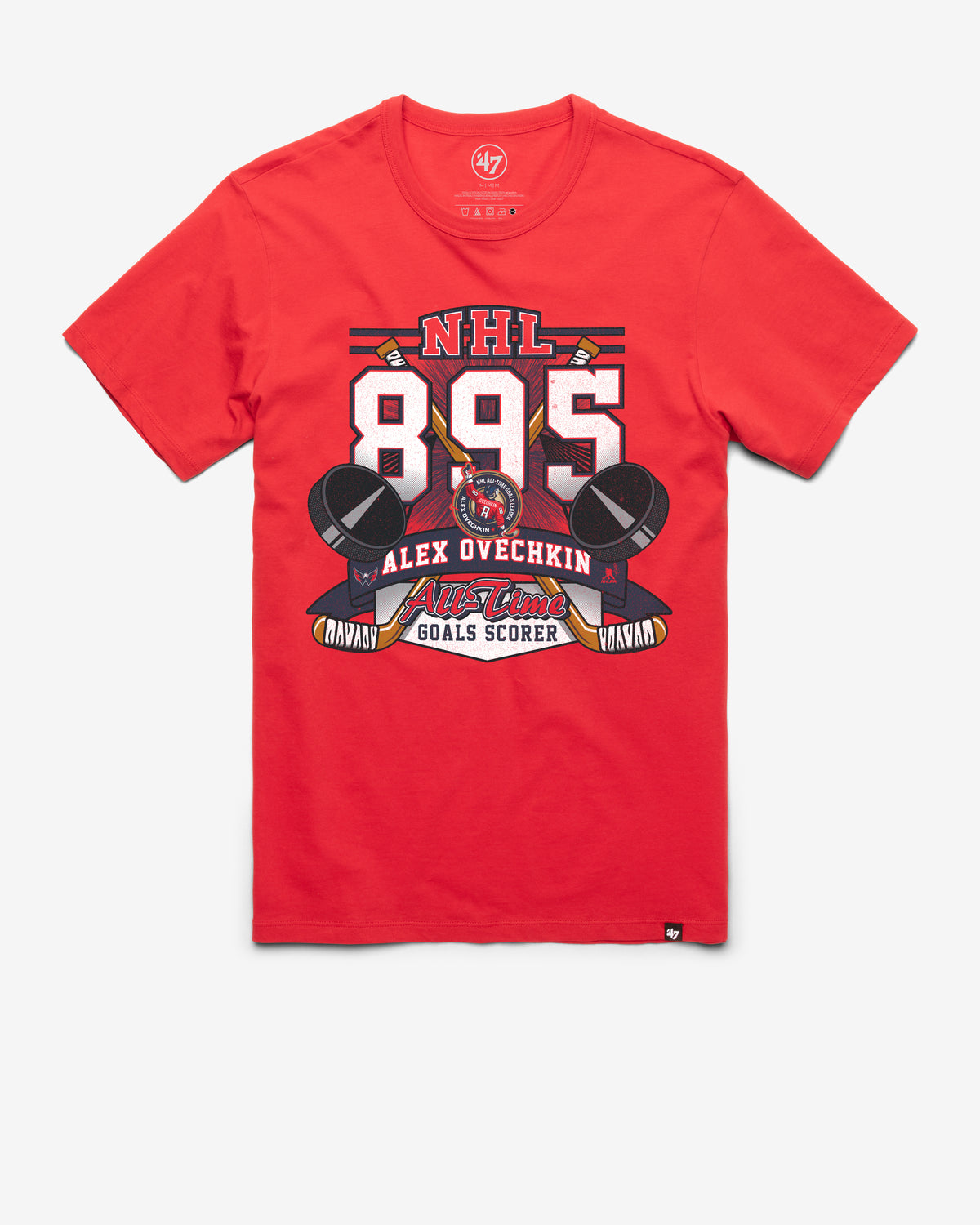 WASHINGTON CAPITALS ALEX OVECHKIN NHL ALL TIME GOALS LEADER '47 FRANKLIN TEE