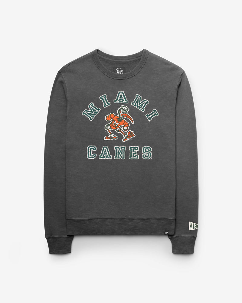 MIAMI HURRICANES VINTAGE CALDERWOOD WELL WORN '47 FRENCH TERRY CREW