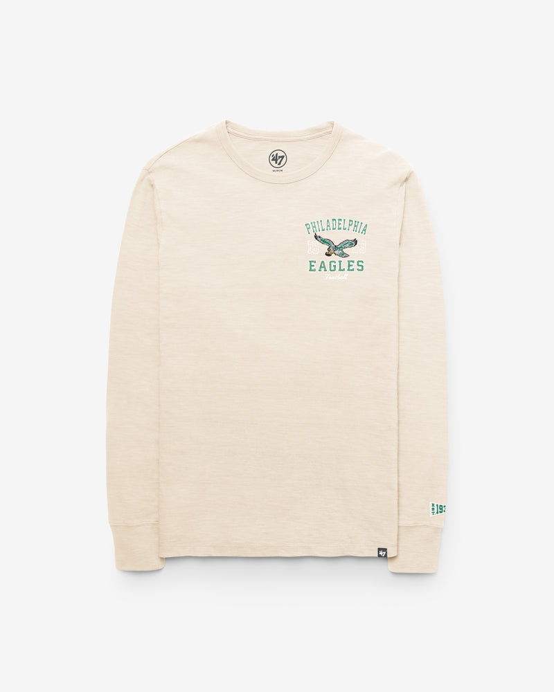 PHILADELPHIA EAGLES HISTORIC EGREMONT WELL WORN '47 HEAVY SLUB LONG SLEEVE TEE