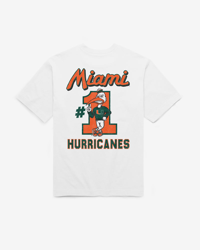 MIAMI HURRICANES CAMPUS MASCOT BACKER '47 FOUNDATION TEE
