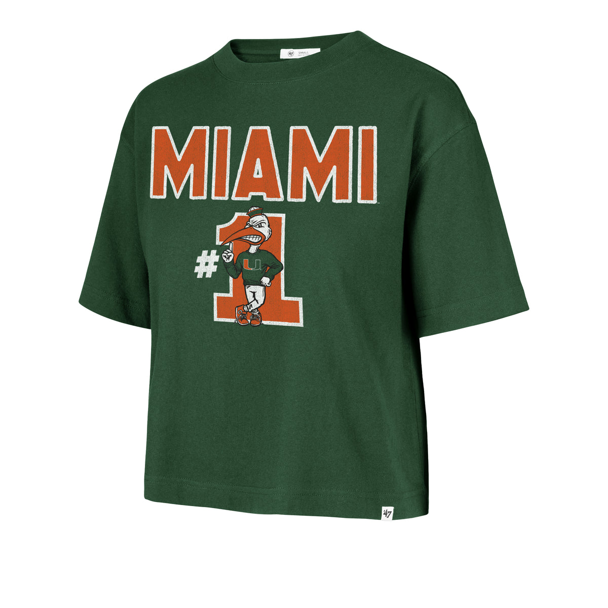 MIAMI HURRICANES FIRST RANK '47 FOUNDATION CROP TEE WOMENS