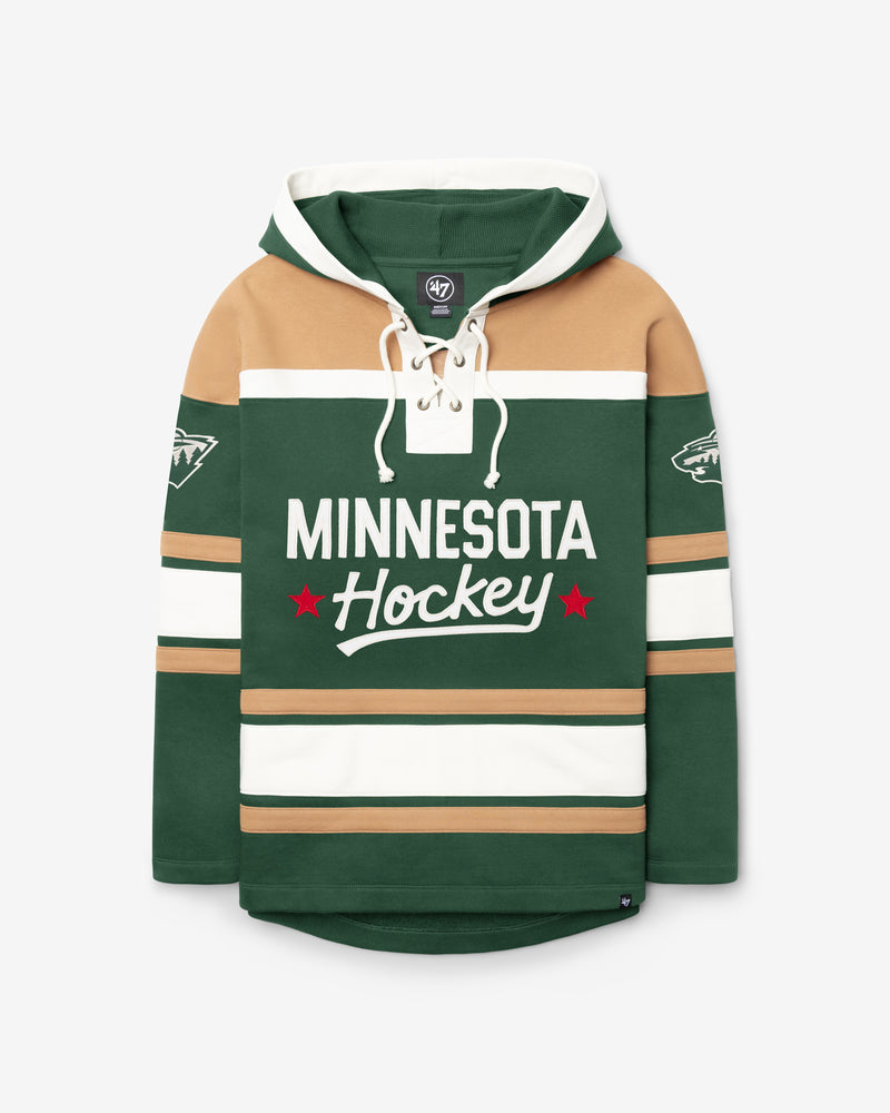 MINNESOTA WILD BLOCK SCRIPT SUPERIOR '47 LACER HOOD
