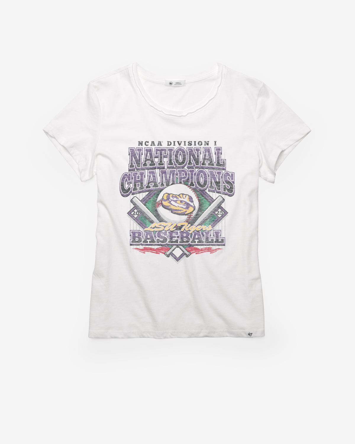 LOUISIANA STATE TIGERS LSU COLLEGE WORLD SERIES CHAMPS '47 FRANKIE TEE WOMENS