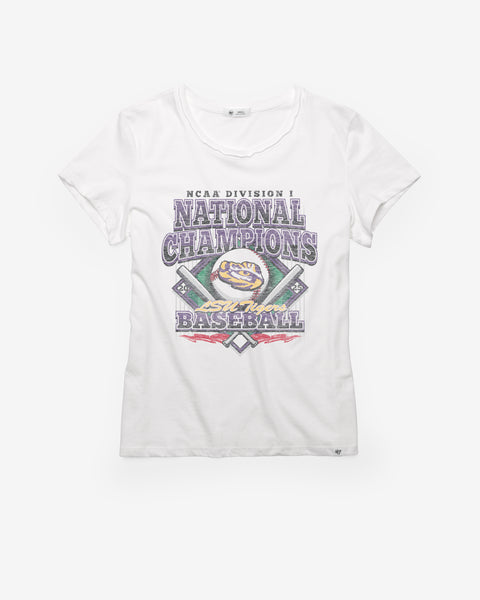 LOUISIANA STATE TIGERS LSU COLLEGE WORLD SERIES CHAMPS '47 FRANKIE TEE WOMENS