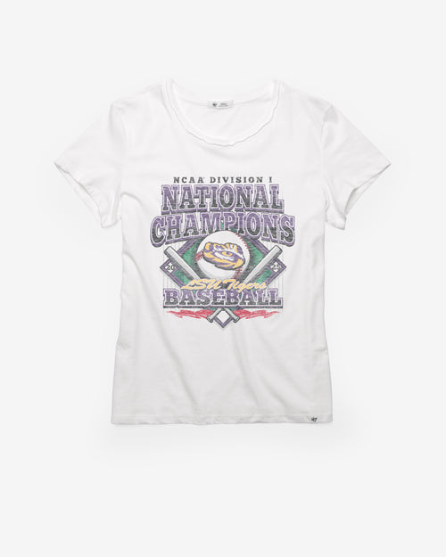 LOUISIANA STATE TIGERS LSU COLLEGE WORLD SERIES CHAMPS '47 FRANKIE TEE WOMENS