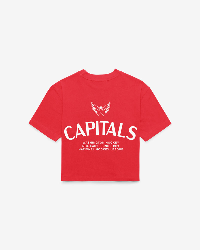 WASHINGTON CAPITALS HADRIAN '47 FOUNDATION CROP TEE WOMENS