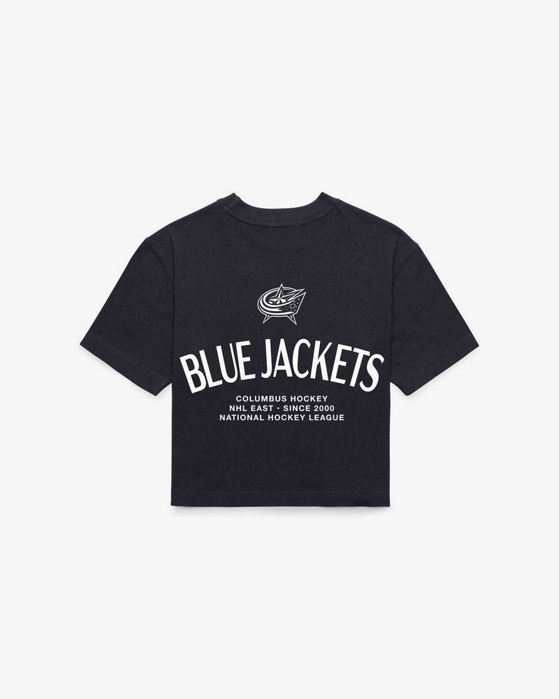 COLUMBUS BLUE JACKETS HADRIAN '47 FOUNDATION CROP TEE WOMENS