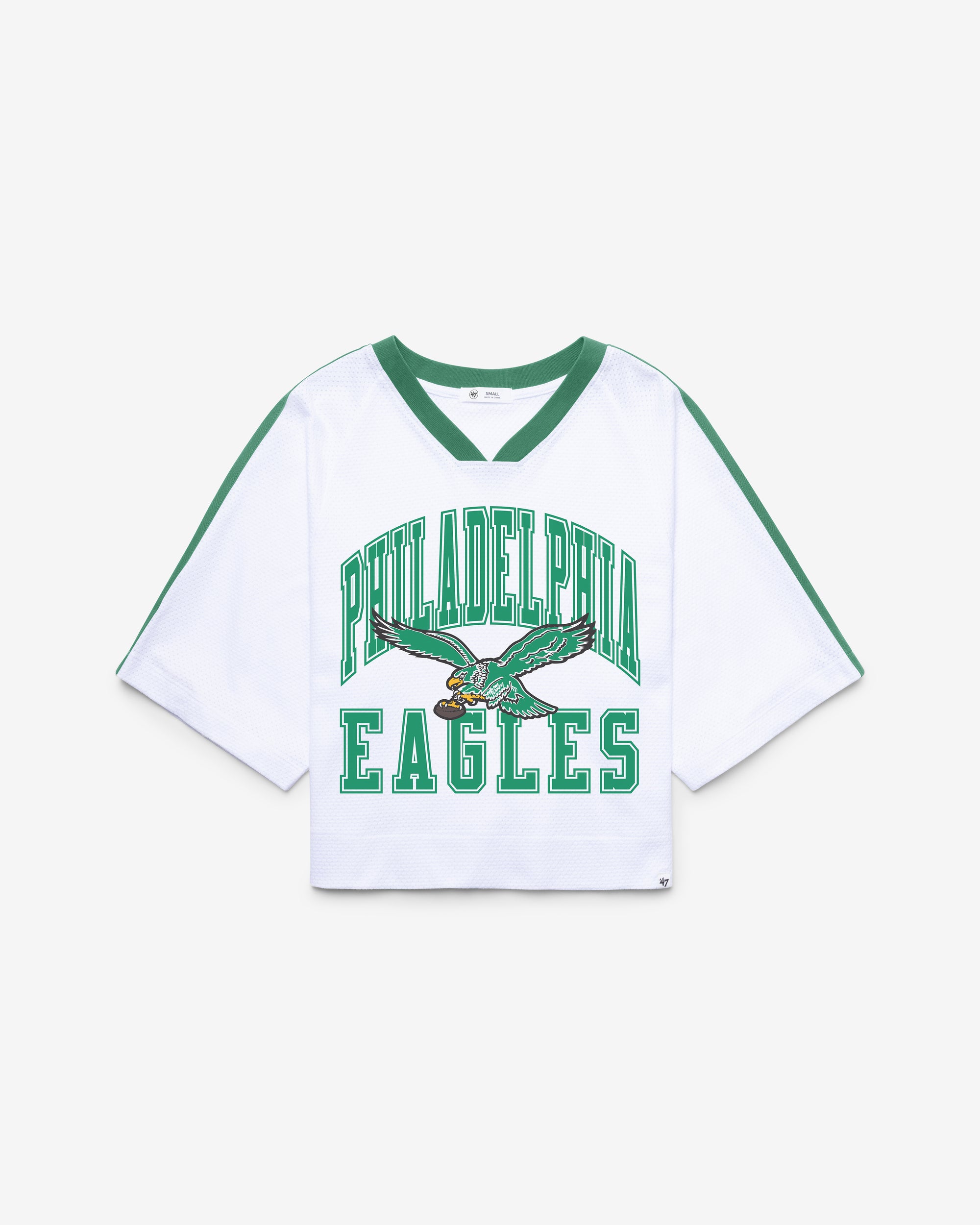 PHILADELPHIA EAGLES HISTORIC BIG OVERARCH '47 WOMEN'S DROP NEEDLE RAGLAN JERSEY