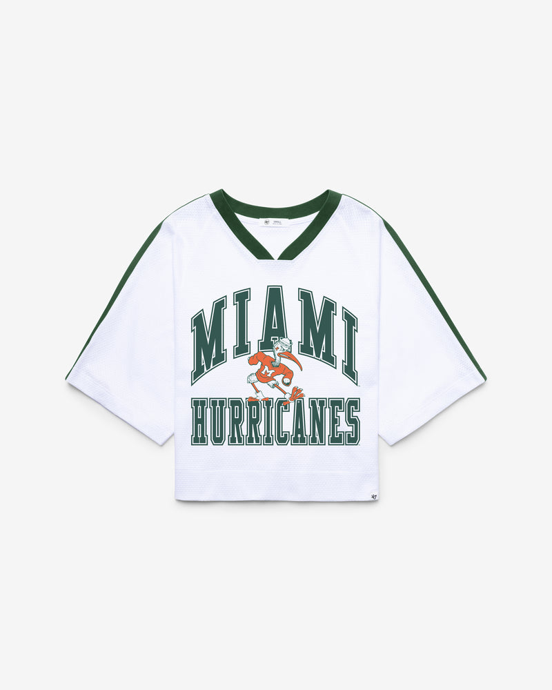 MIAMI HURRICANES VINTAGE BIG OVERARCH '47 WOMEN'S DROP NEEDLE RAGLAN JERSEY