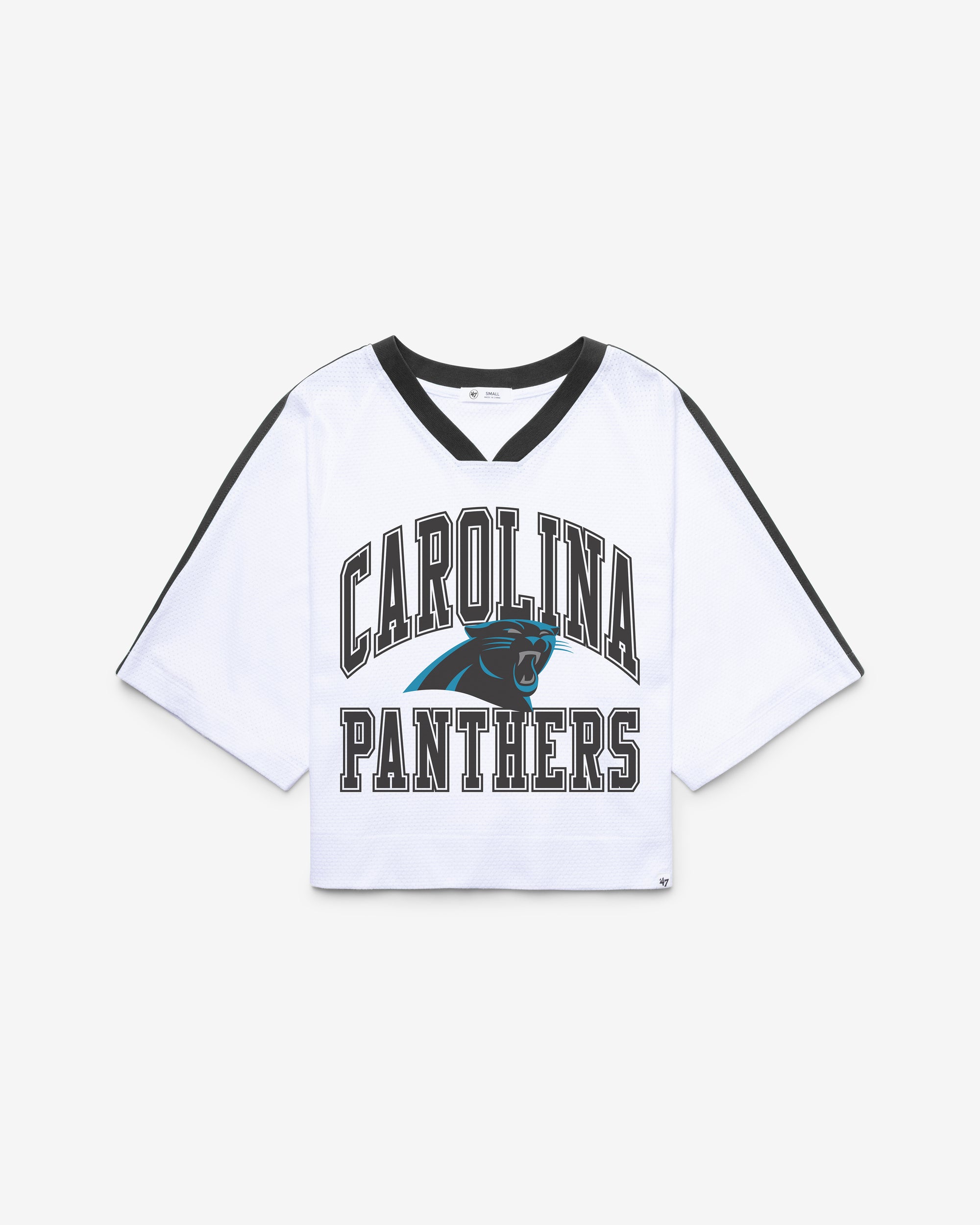 CAROLINA PANTHERS BIG OVERARCH '47 WOMEN'S DROP NEEDLE RAGLAN JERSEY
