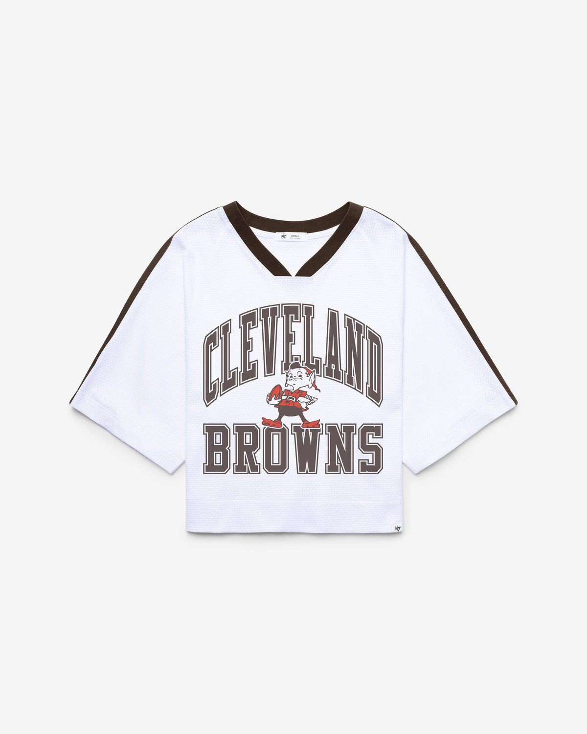 CLEVELAND BROWNS HISTORIC BIG OVERARCH '47 WOMEN'S DROP NEEDLE RAGLAN JERSEY
