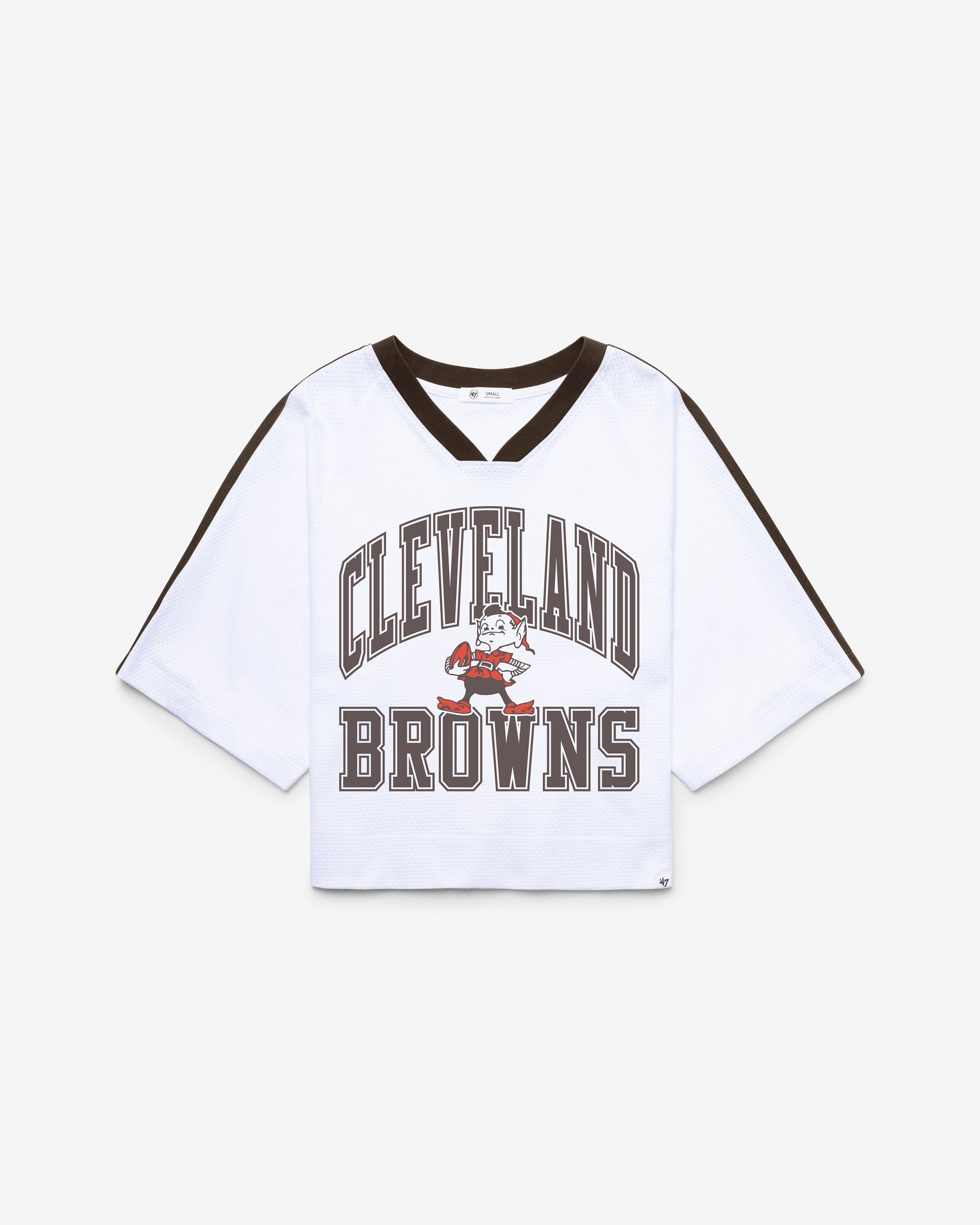 CLEVELAND BROWNS HISTORIC BIG OVERARCH '47 WOMEN'S DROP NEEDLE RAGLAN JERSEY