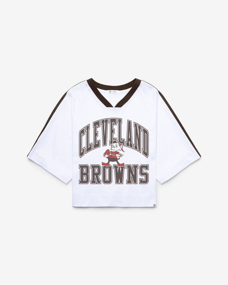 CLEVELAND BROWNS HISTORIC BIG OVERARCH '47 WOMEN'S DROP NEEDLE RAGLAN JERSEY