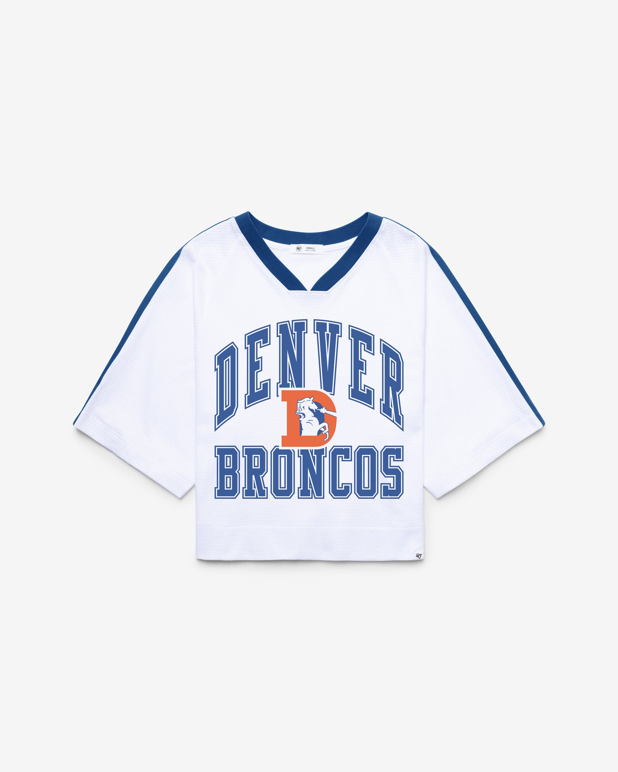 DENVER BRONCOS HISTORIC BIG OVERARCH '47 WOMEN'S DROP NEEDLE RAGLAN JERSEY