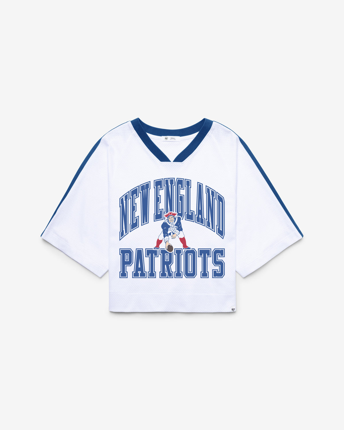 NEW ENGLAND PATRIOTS HISTORIC BIG OVERARCH '47 WOMEN'S DROP NEEDLE RAGLAN JERSEY