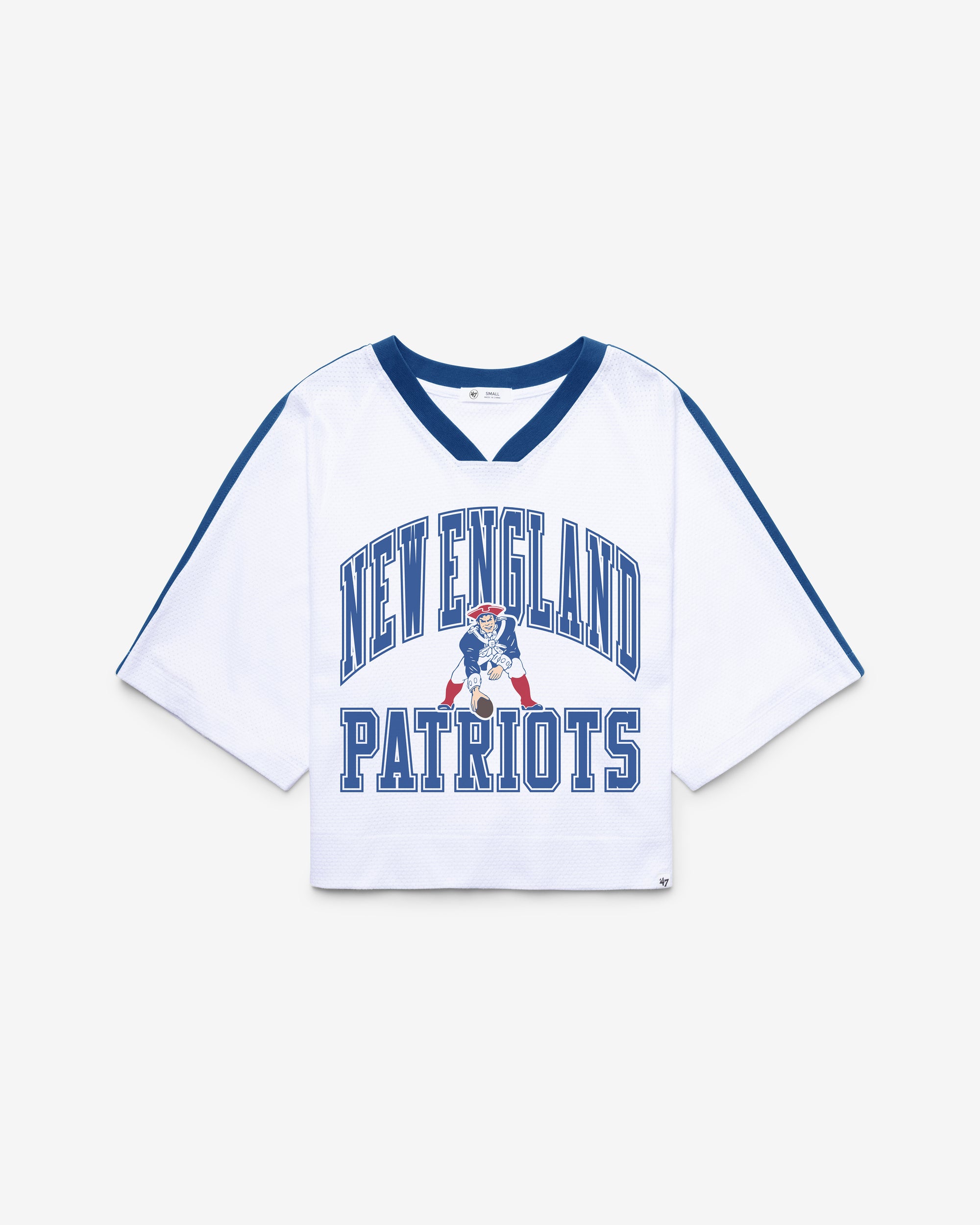 NEW ENGLAND PATRIOTS HISTORIC BIG OVERARCH '47 WOMEN'S DROP NEEDLE RAGLAN JERSEY