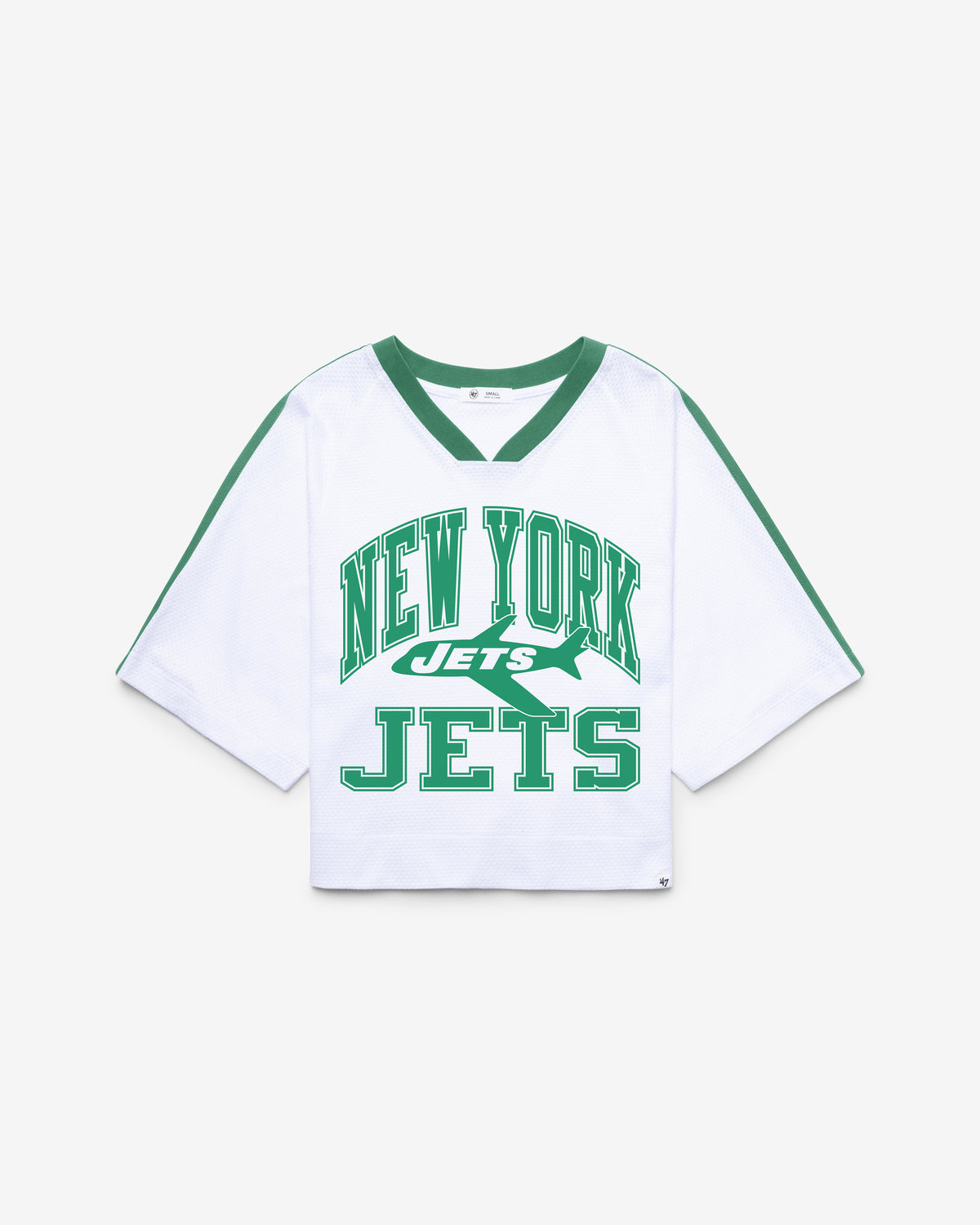NEW YORK JETS HISTORIC BIG OVERARCH '47 WOMEN'S DROP NEEDLE RAGLAN JERSEY