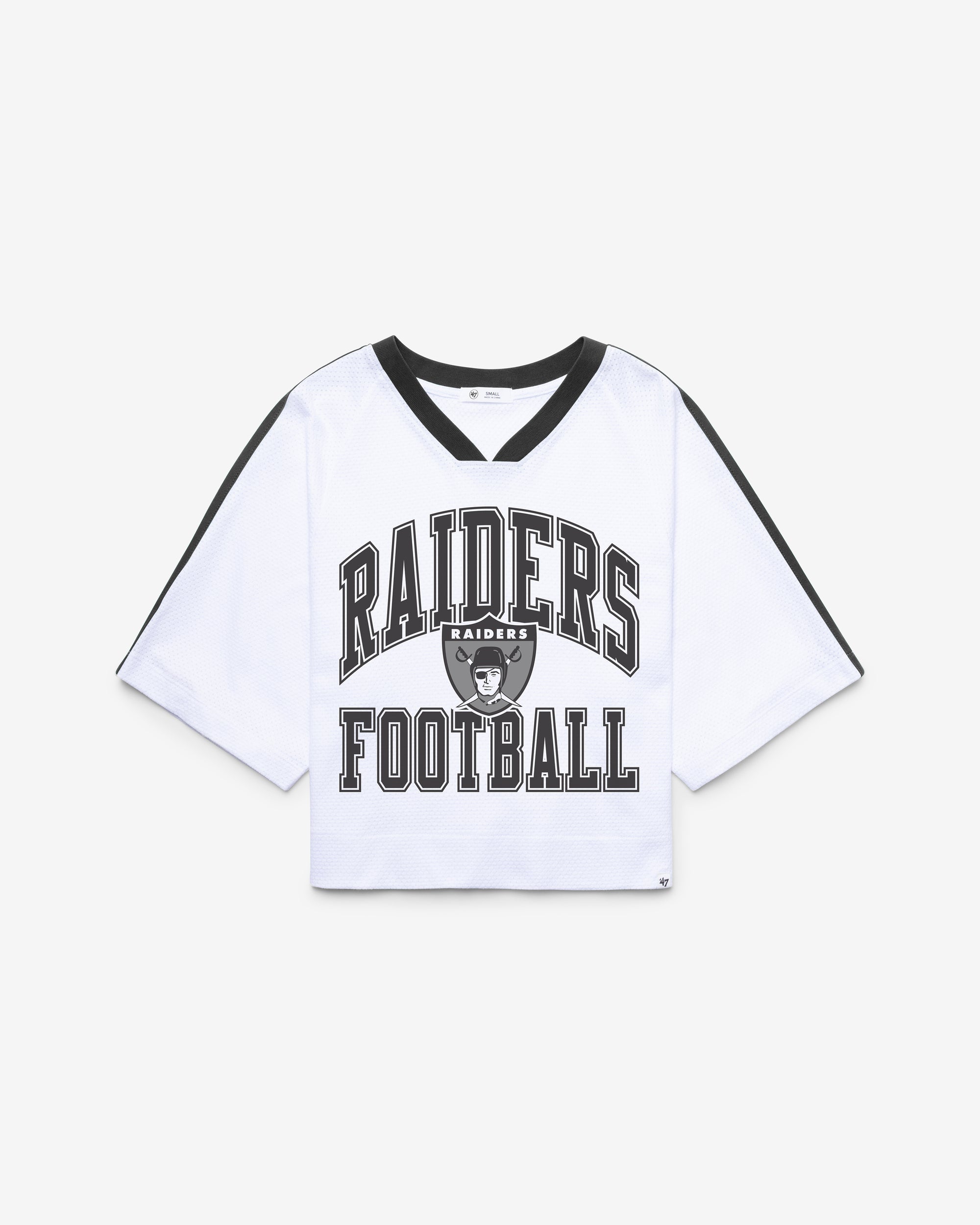 LAS VEGAS RAIDERS HISTORIC BIG OVERARCH '47 WOMEN'S DROP NEEDLE RAGLAN JERSEY