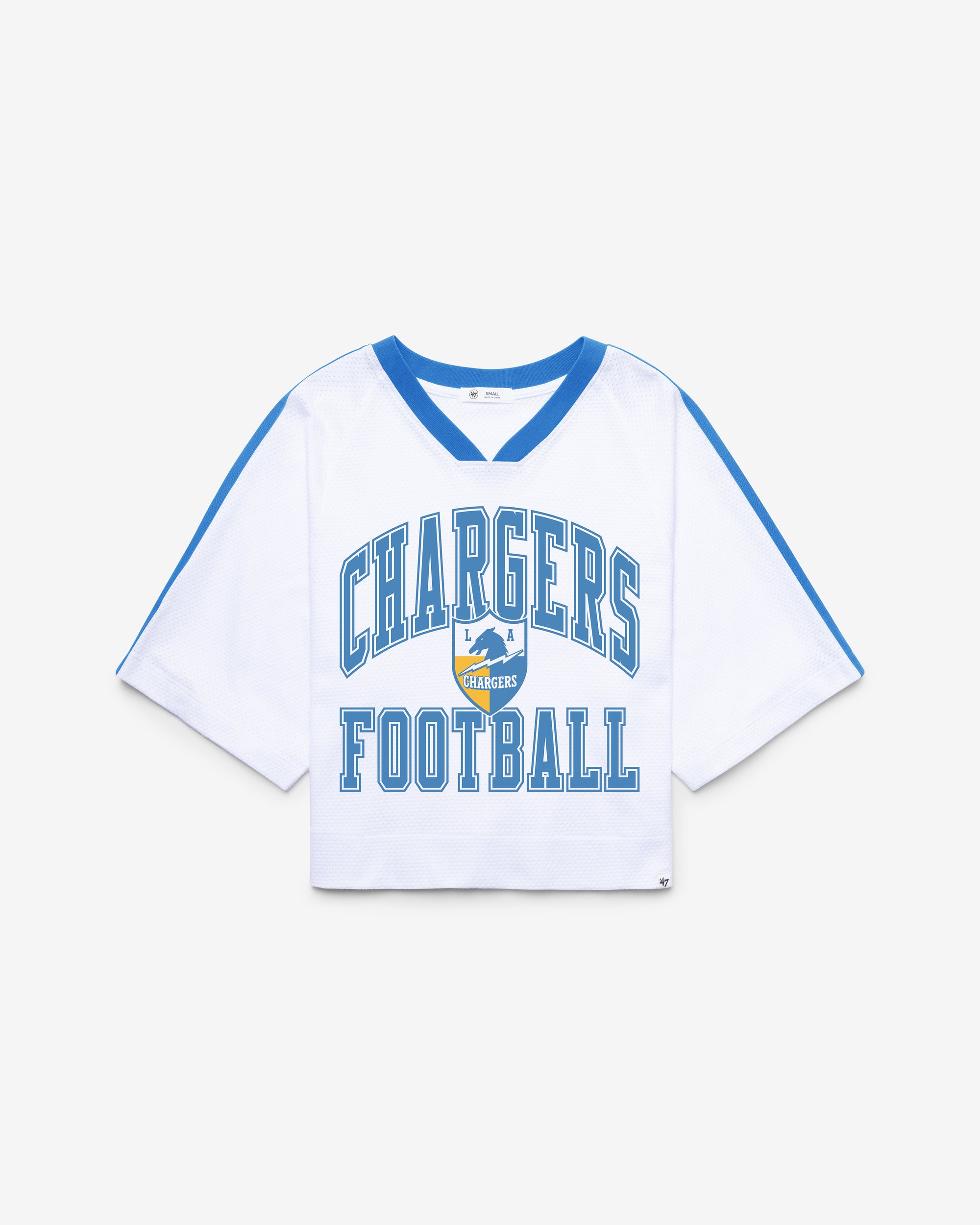 LOS ANGELES CHARGERS HISTORIC BIG OVERARCH '47 WOMEN'S DROP NEEDLE RAGLAN JERSEY