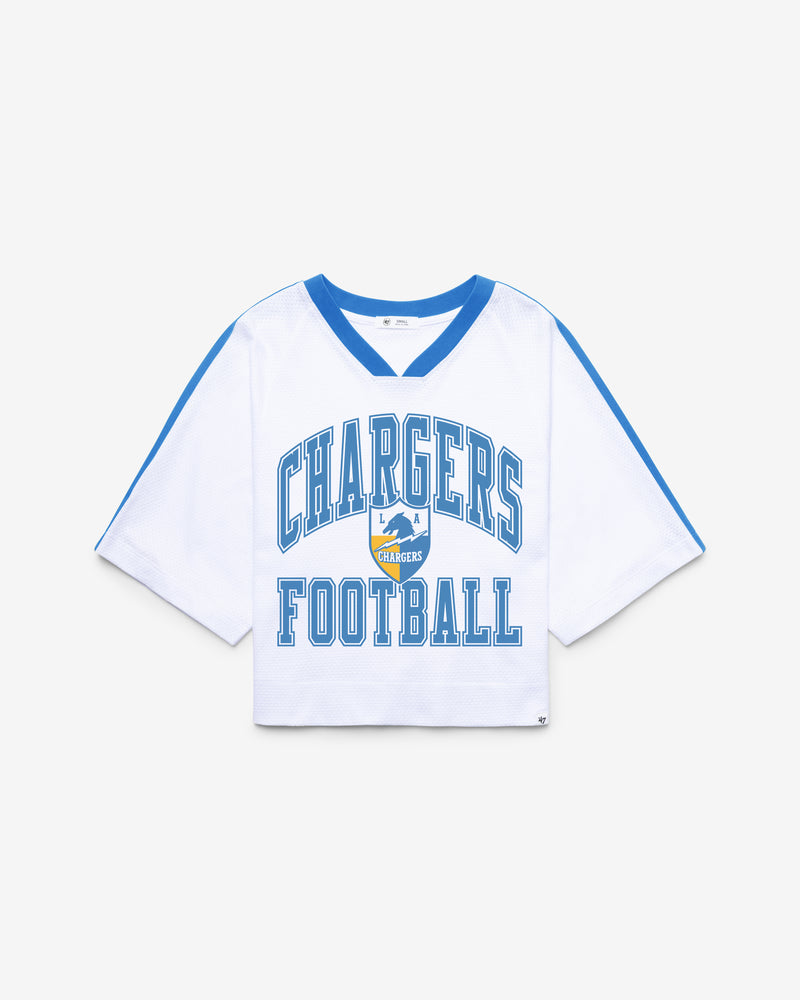 LOS ANGELES CHARGERS HISTORIC BIG OVERARCH '47 WOMEN'S DROP NEEDLE RAGLAN JERSEY
