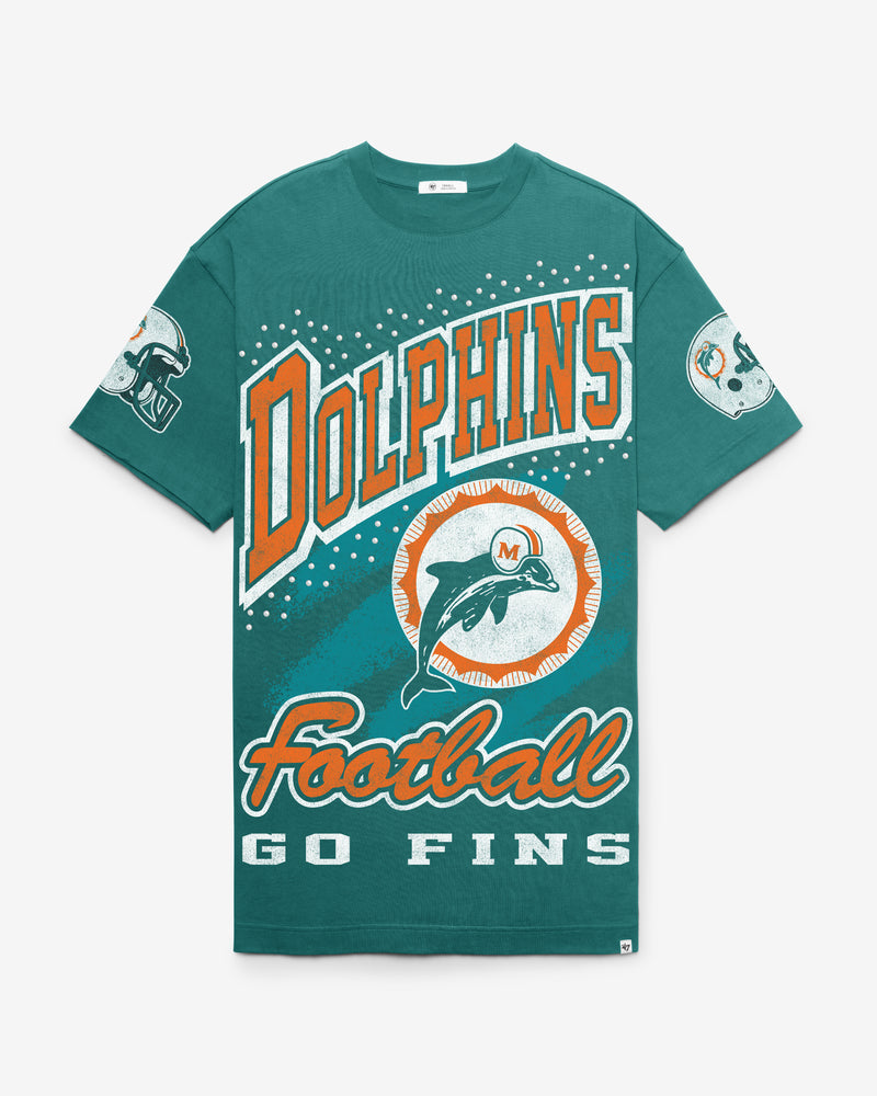 MIAMI DOLPHINS HISTORIC GEMSTONE SWASH '47 WOMEN'S T-SHIRT DRESS