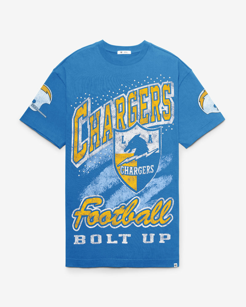LOS ANGELES CHARGERS HISTORIC GEMSTONE SWASH '47 WOMEN'S T-SHIRT DRESS