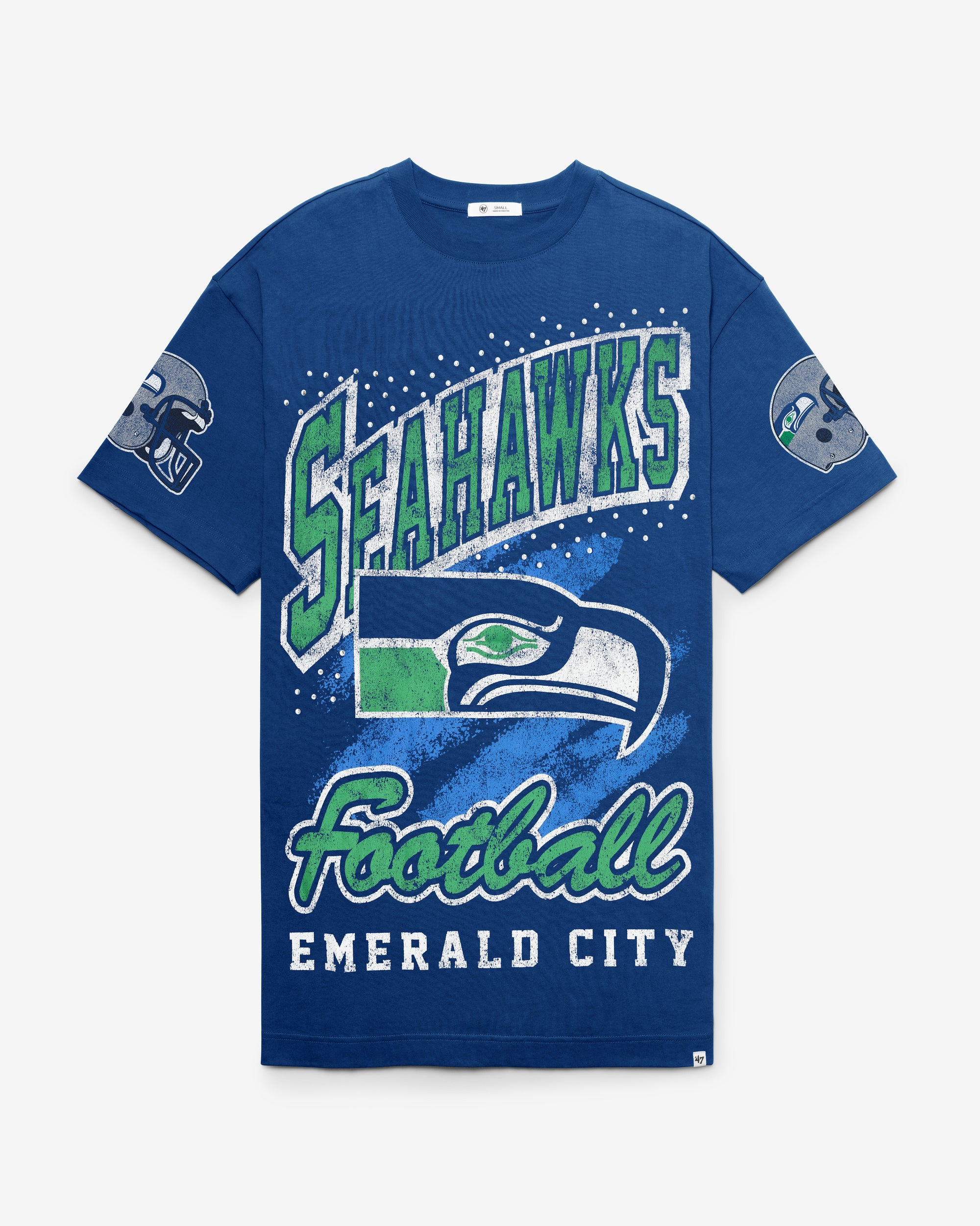 SEATTLE SEAHAWKS HISTORIC GEMSTONE SWASH '47 WOMEN' S T-SHIRT DRESS