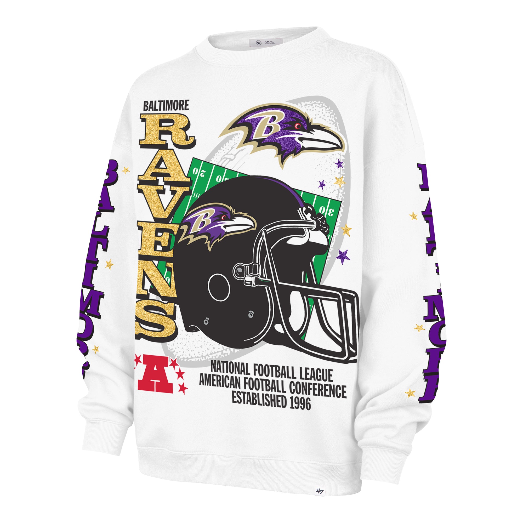 BALTIMORE RAVENS THUNDEROUS '47 WOMEN'S OVERSIZED CREW
