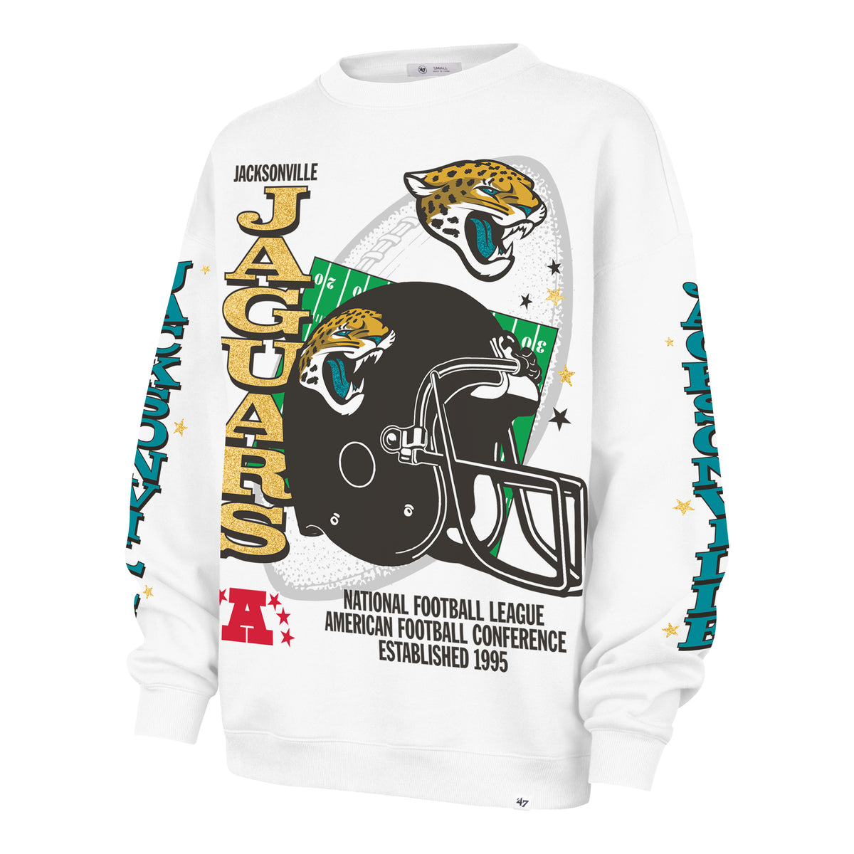 JACKSONVILLE JAGUARS THUNDEROUS '47 WOMEN'S OVERSIZED CREW