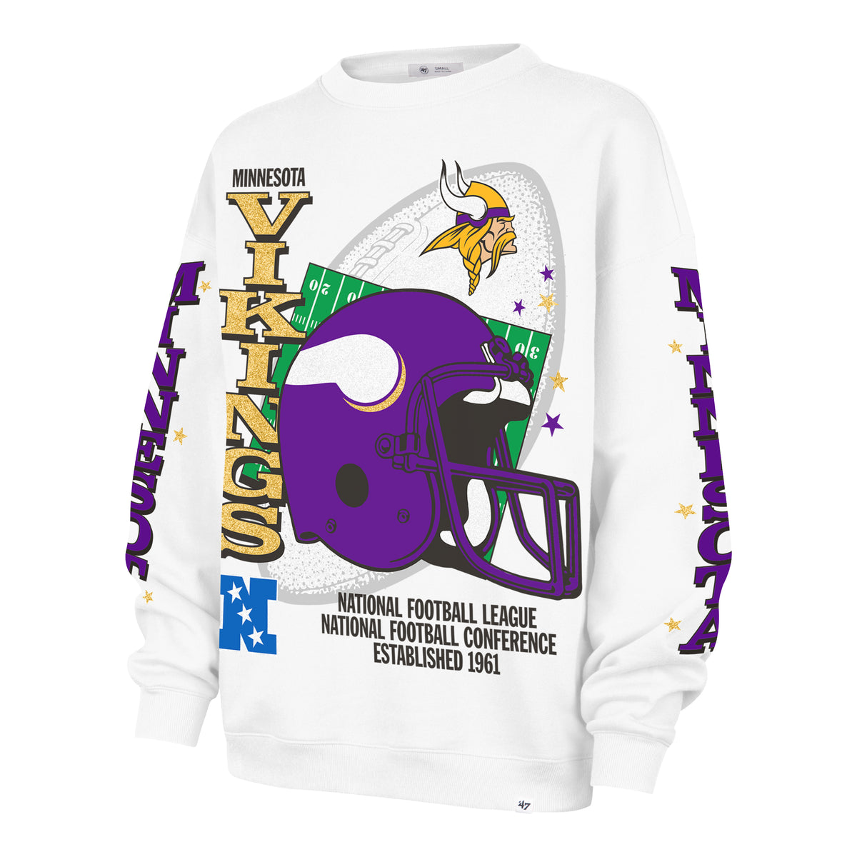 MINNESOTA VIKINGS THUNDEROUS '47 WOMEN'S OVERSIZED CREW