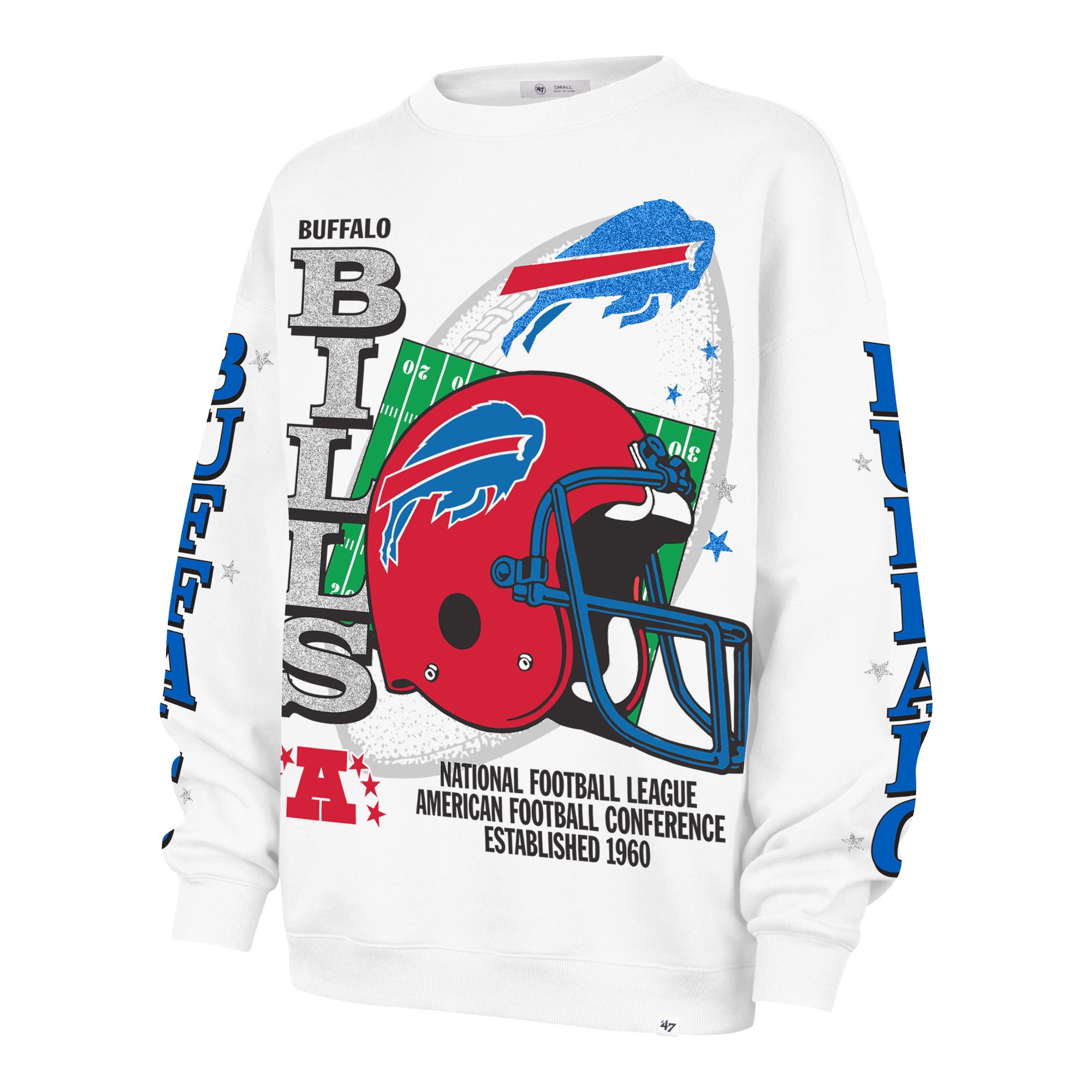 BUFFALO BILLS HISTORIC THUNDEROUS '47 WOMEN'S OVERSIZED CREW