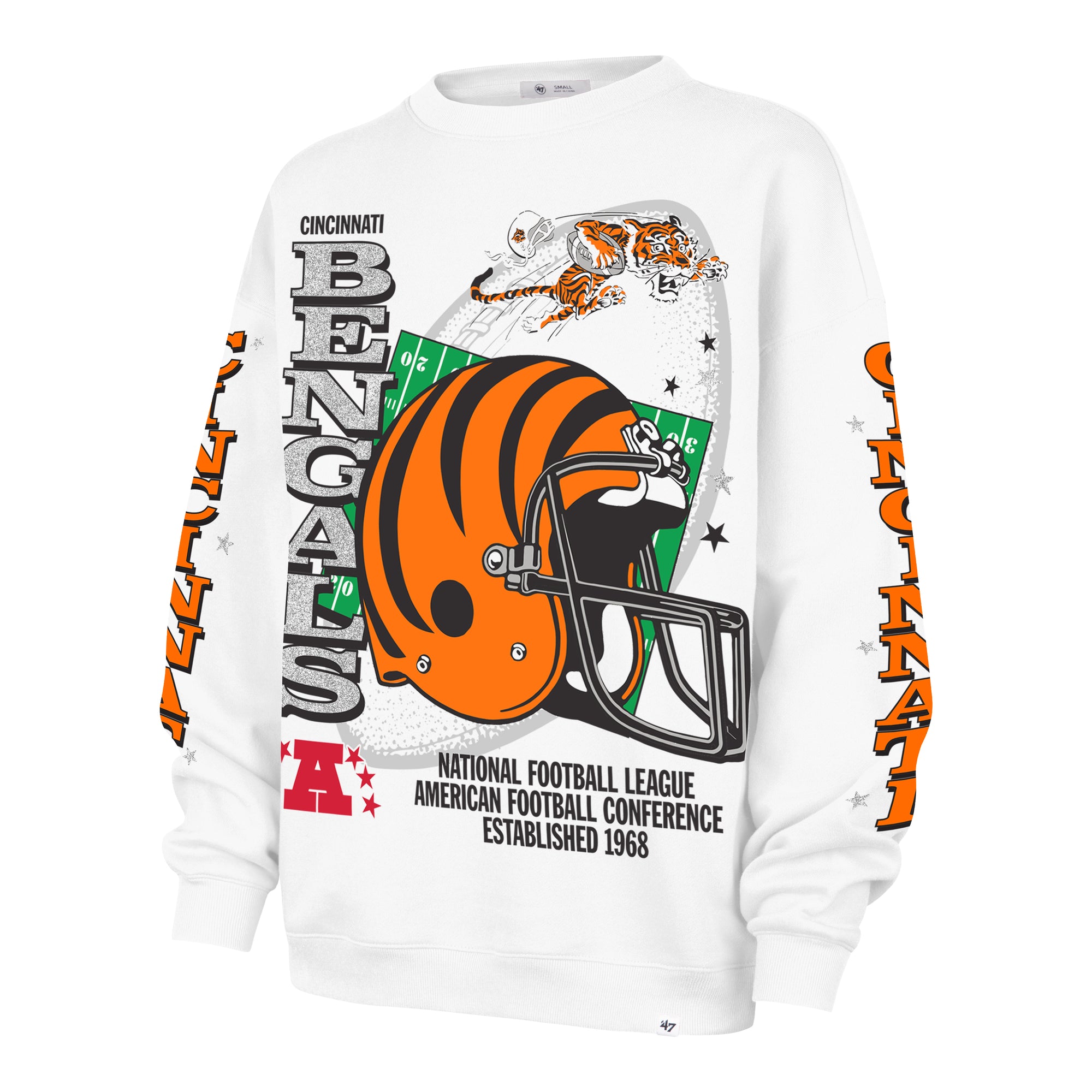 CINCINNATI BENGALS HISTORIC THUNDEROUS '47 WOMEN'S OVERSIZED CREW
