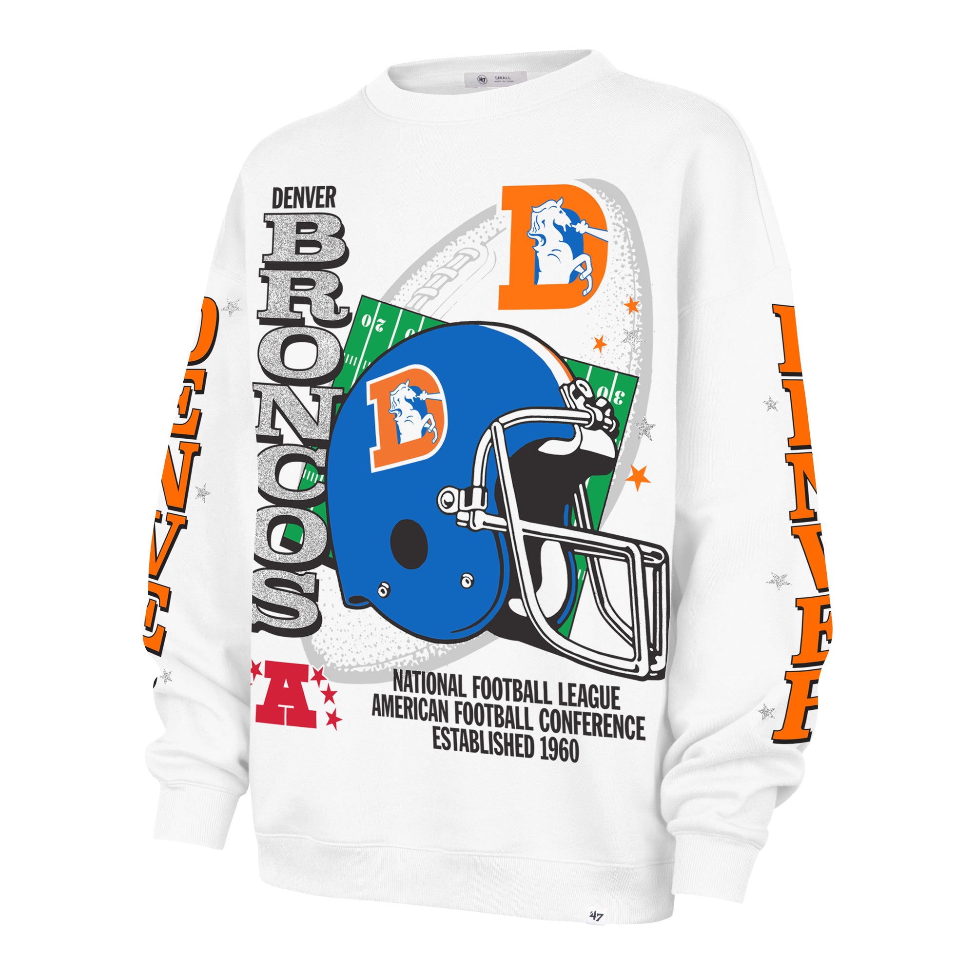 DENVER BRONCOS HISTORIC THUNDEROUS '47 WOMEN'S OVERSIZED CREW