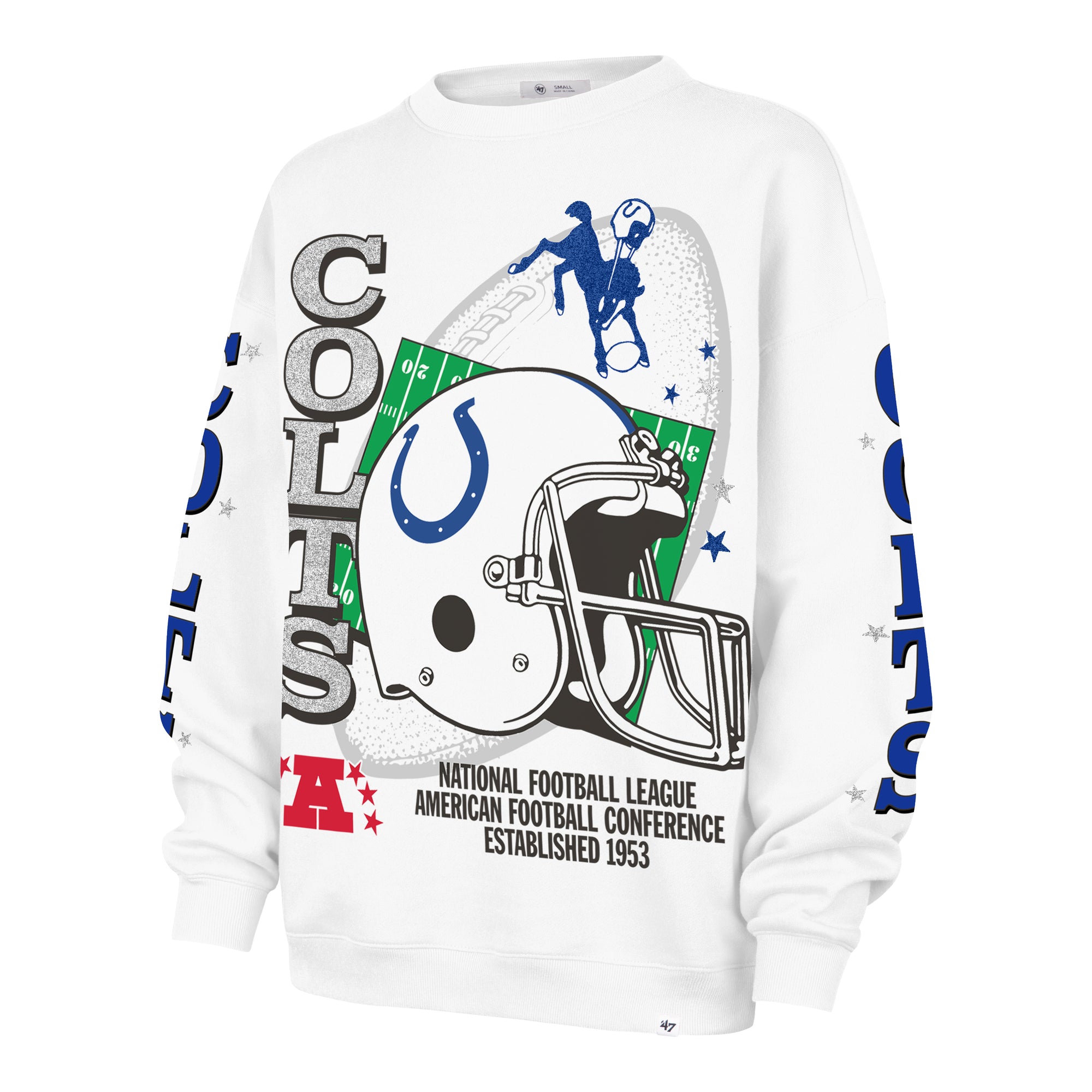 INDIANAPOLIS COLTS HISTORIC THUNDEROUS '47 WOMEN'S OVERSIZED CREW