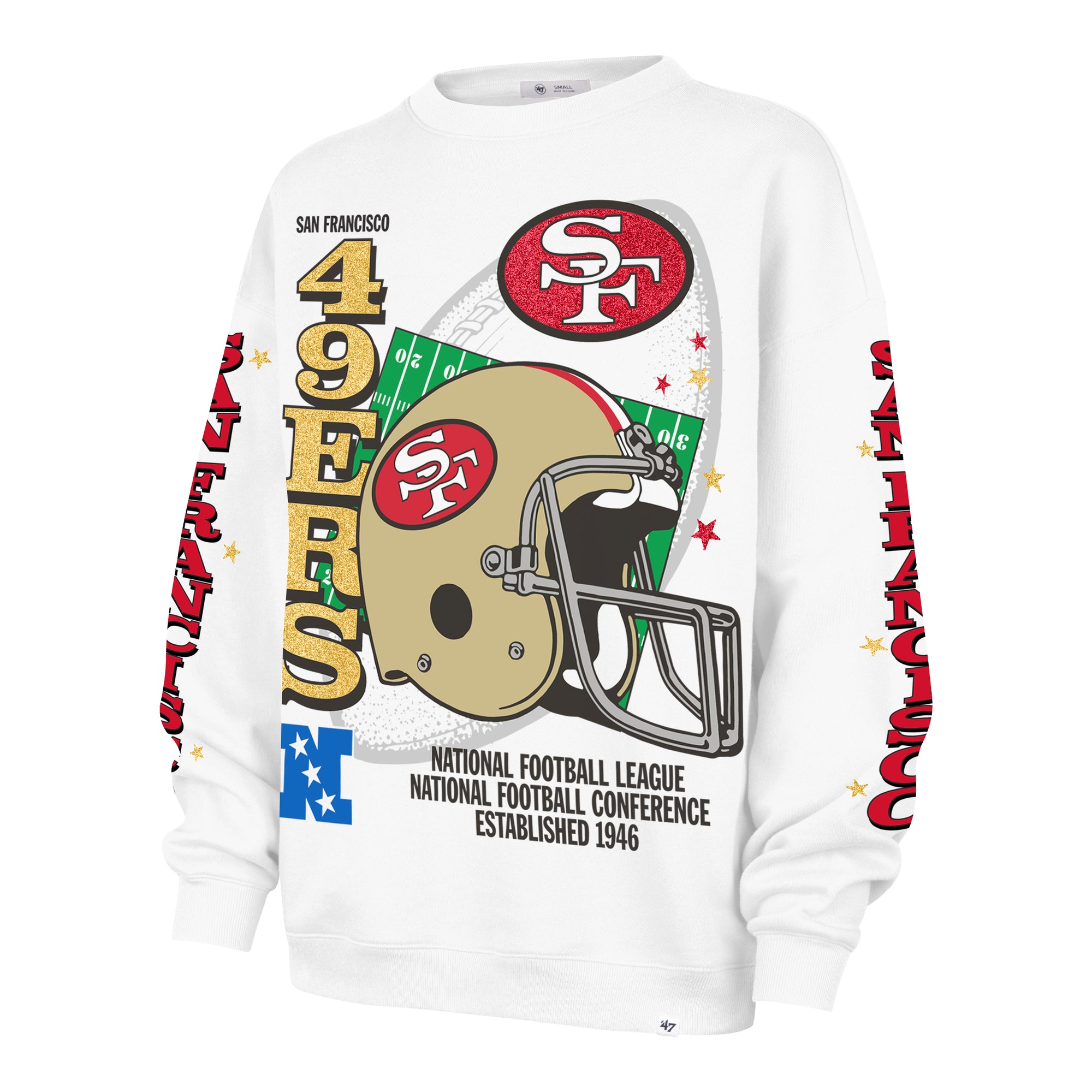 SAN FRANCISCO 49ERS HISTORIC THUNDEROUS '47 WOMEN'S OVERSIZED CREW