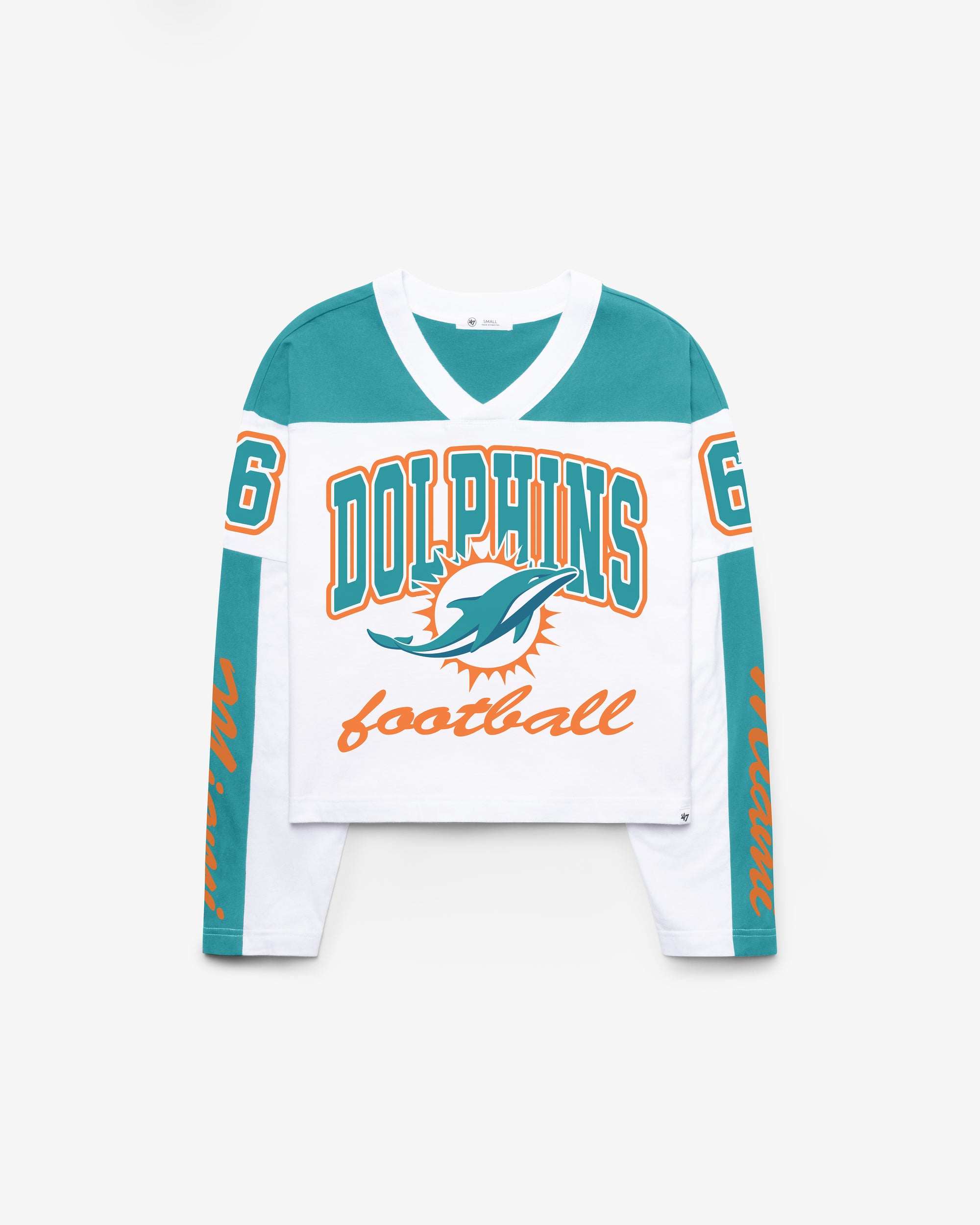 MIAMI DOLPHINS EXCLAMATION '47 WOMEN'S METRO JERSEY TEE