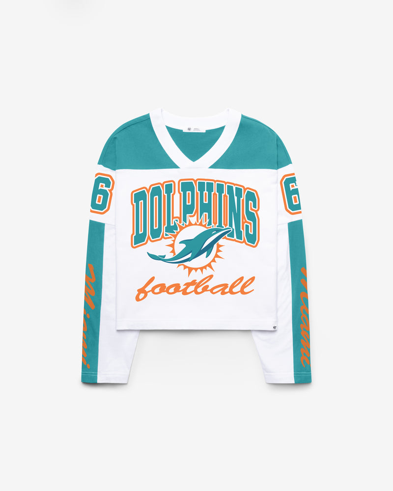 MIAMI DOLPHINS EXCLAMATION '47 WOMEN'S METRO JERSEY TEE
