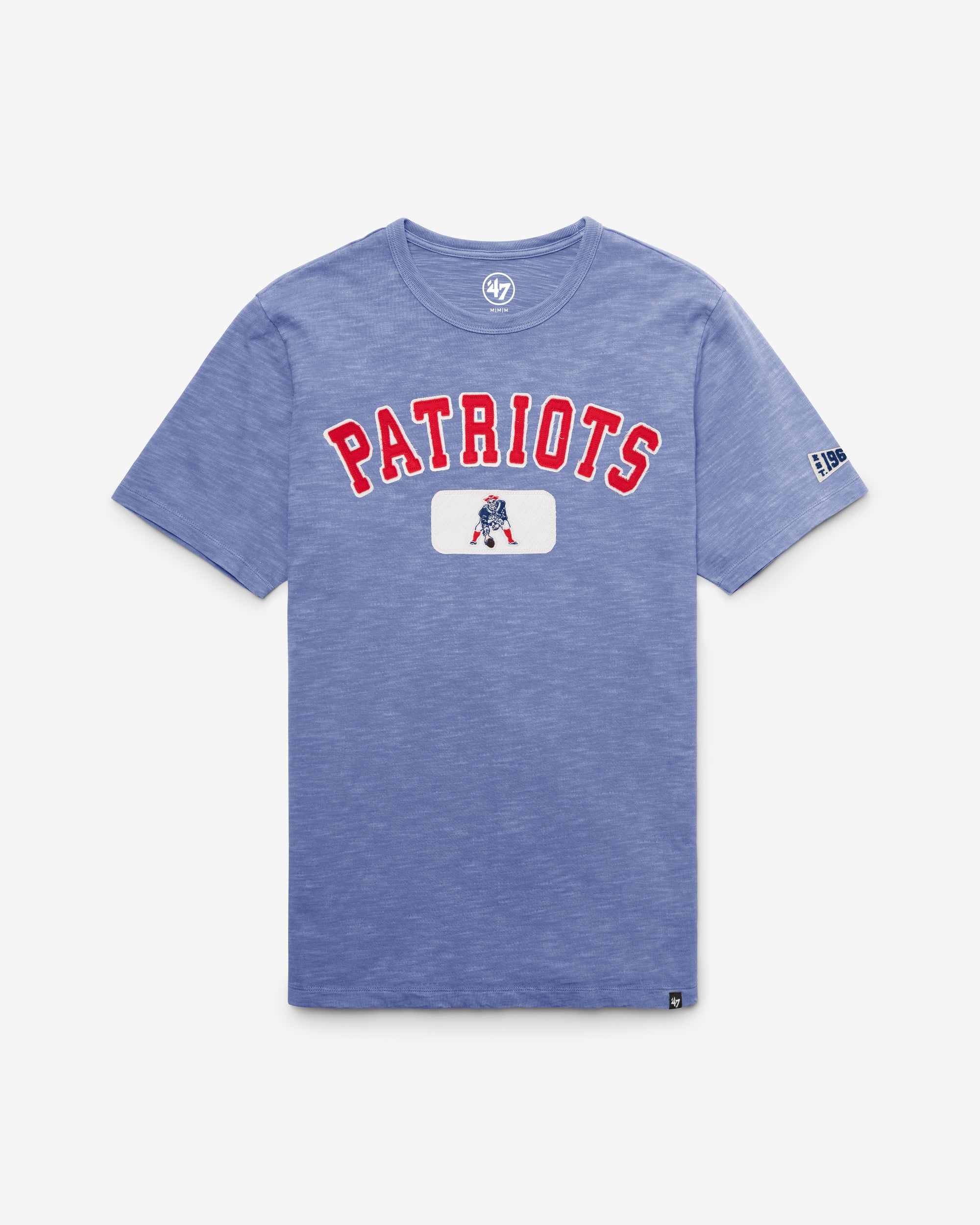 NEW ENGLAND PATRIOTS HISTORIC SEYMOORE WELL WORN '47 HEAVY SLUB TEE