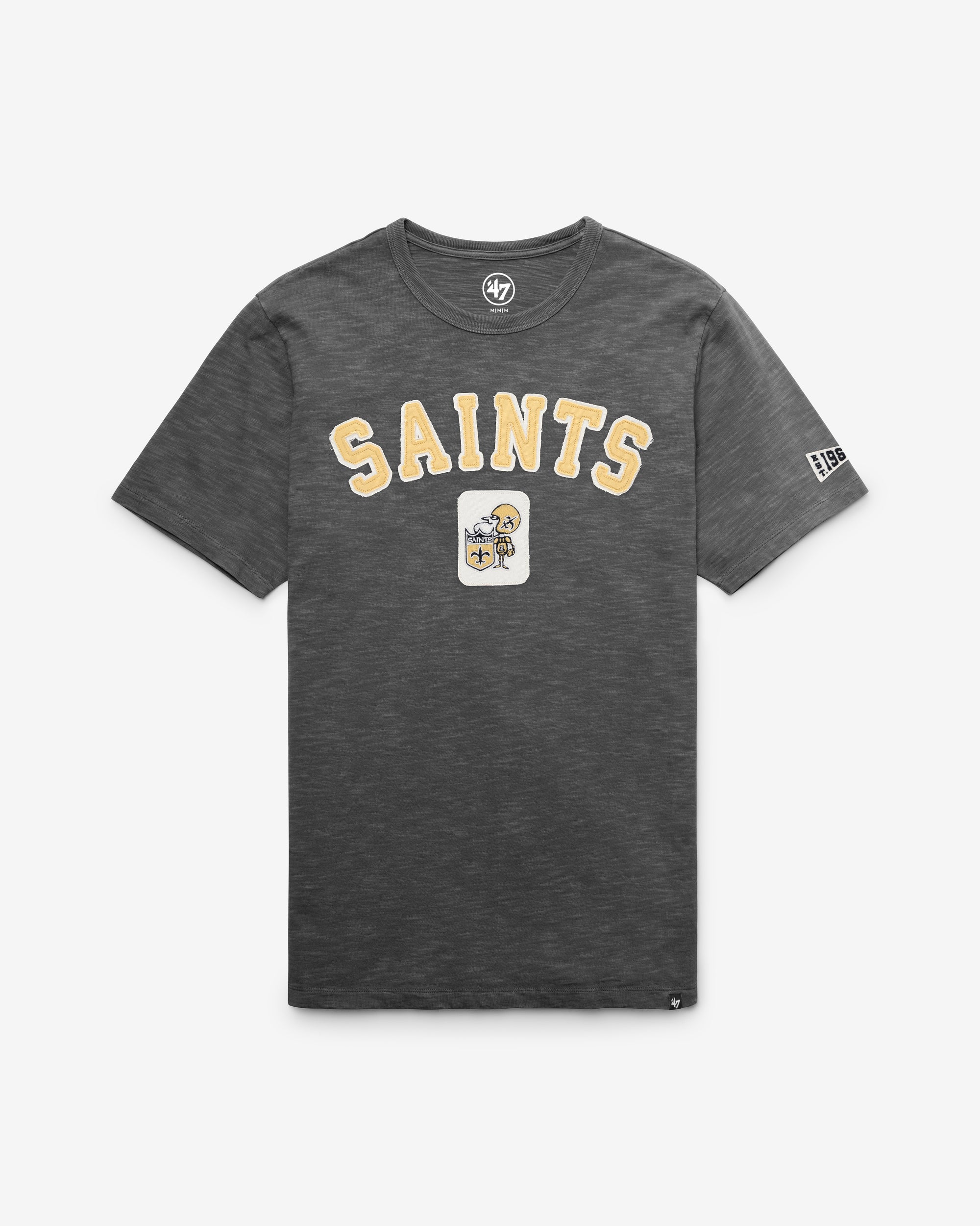NEW ORLEANS SAINTS HISTORIC SEYMOORE WELL WORN '47 HEAVY SLUB TEE