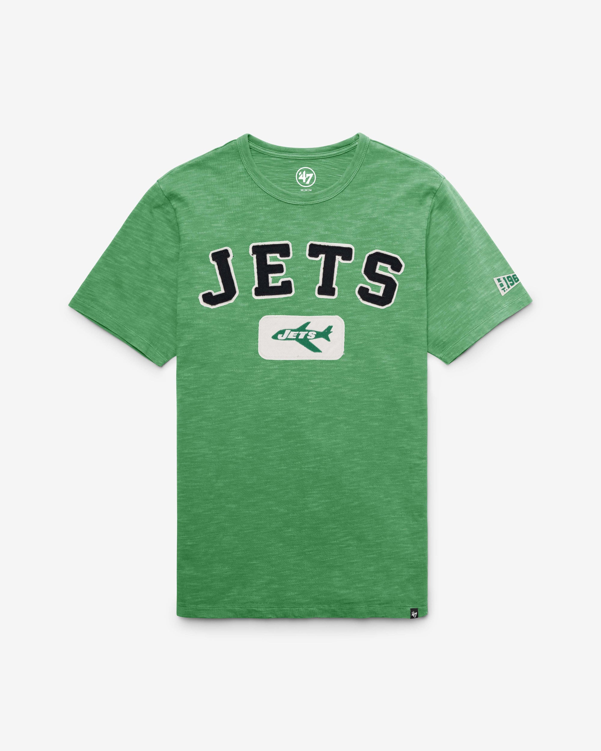NEW YORK JETS HISTORIC SEYMOORE WELL WORN '47 HEAVY SLUB TEE