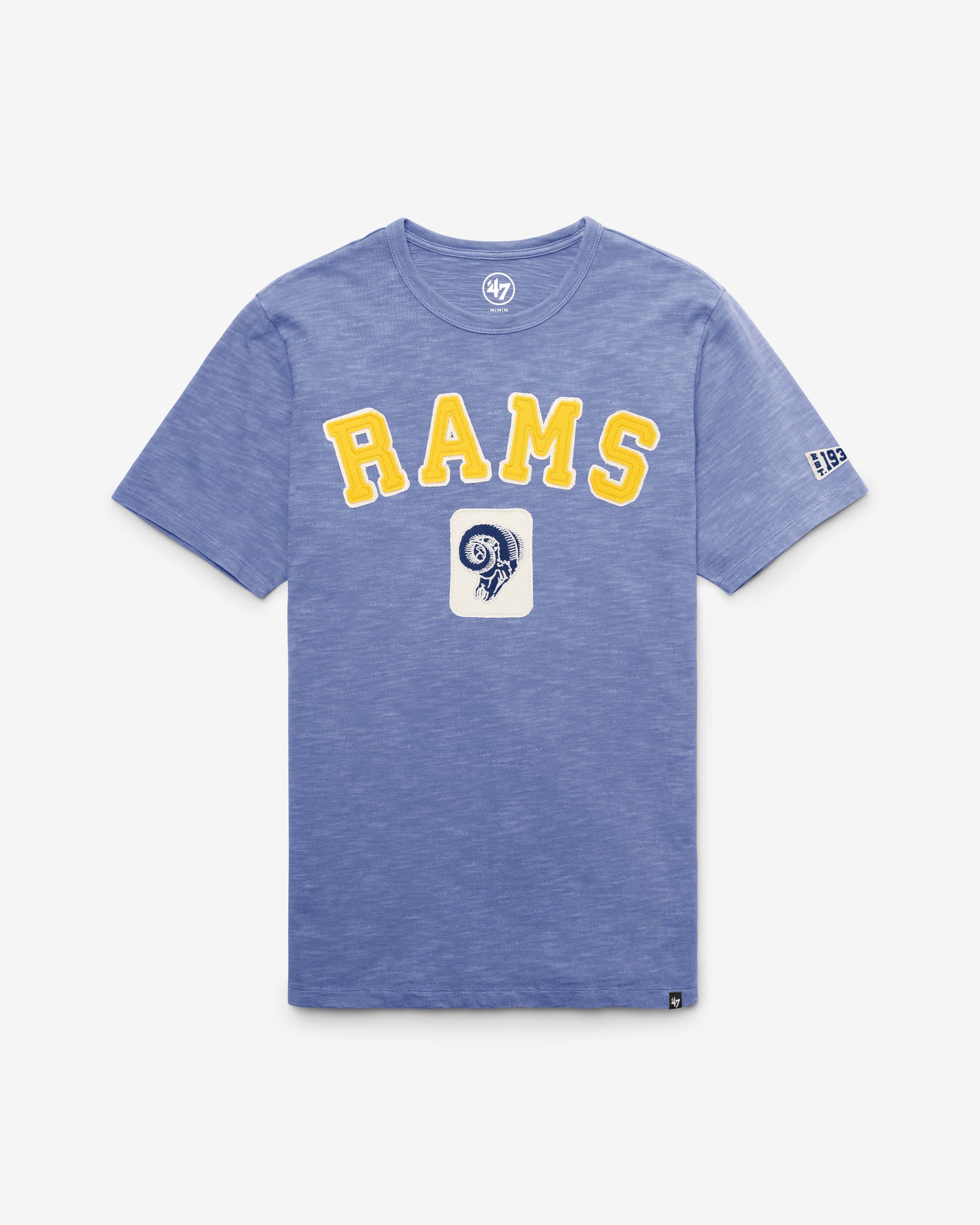 LOS ANGELES RAMS HISTORIC SEYMOORE WELL WORN '47 HEAVY SLUB TEE